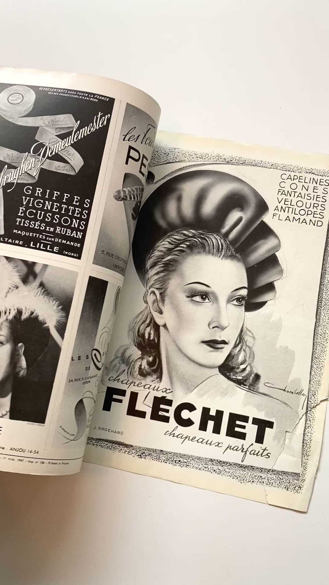Vintage French Fashion Magazine, Chapeaux De Paris No.8 Spring 1948
