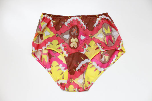 1960s Emilio Pucci Panties for Formfit Rogers, Pink and Yellow Print, Small