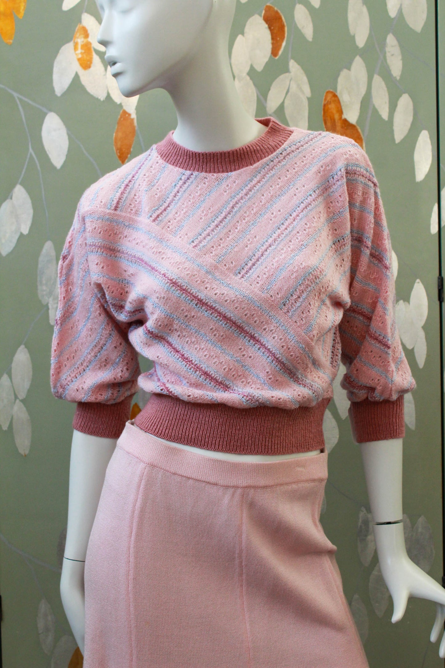 80s Deadstock Purple Stripe Knit, Small