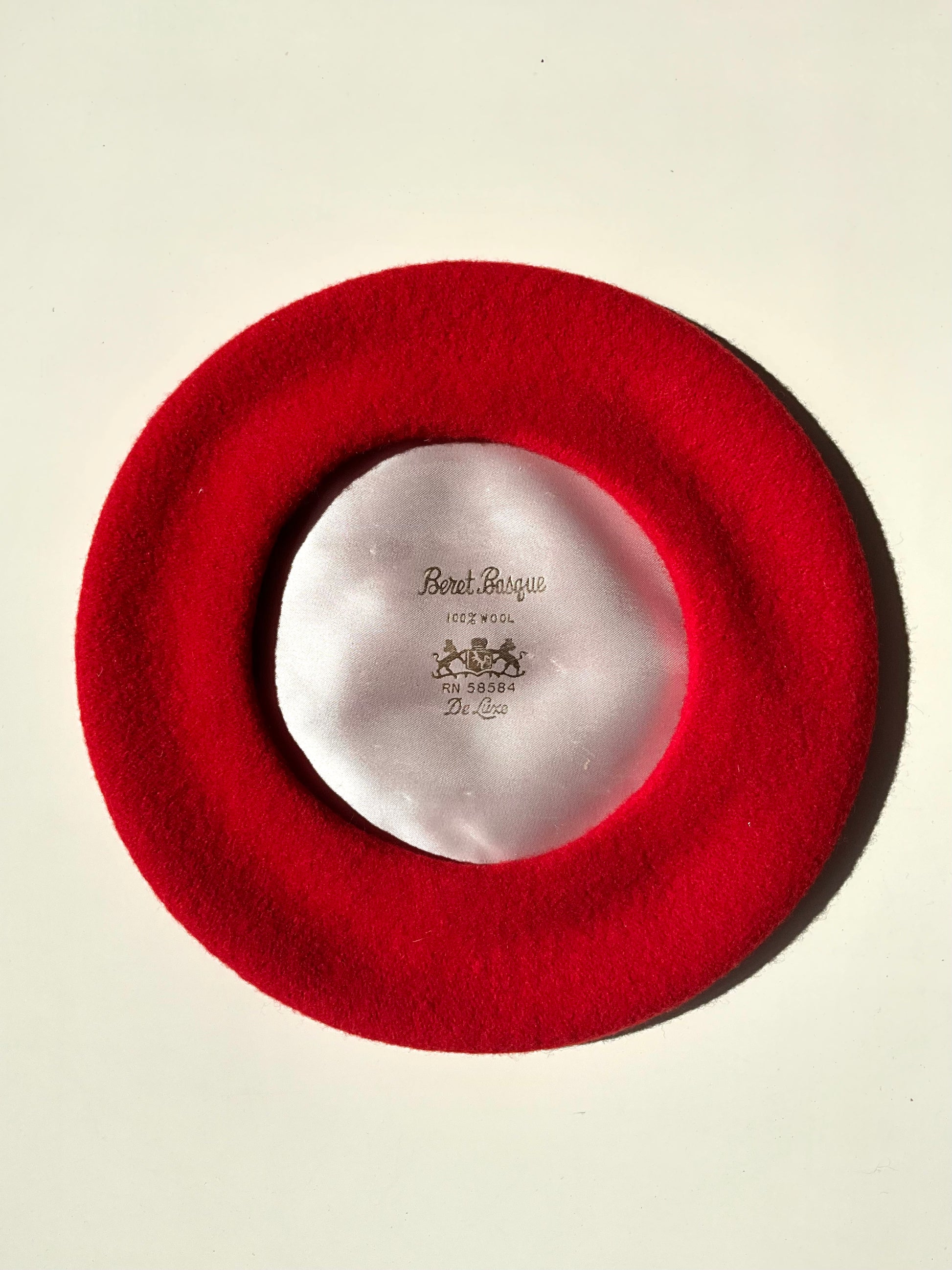 Vintage Red Wool Basque Beret, De Luxe