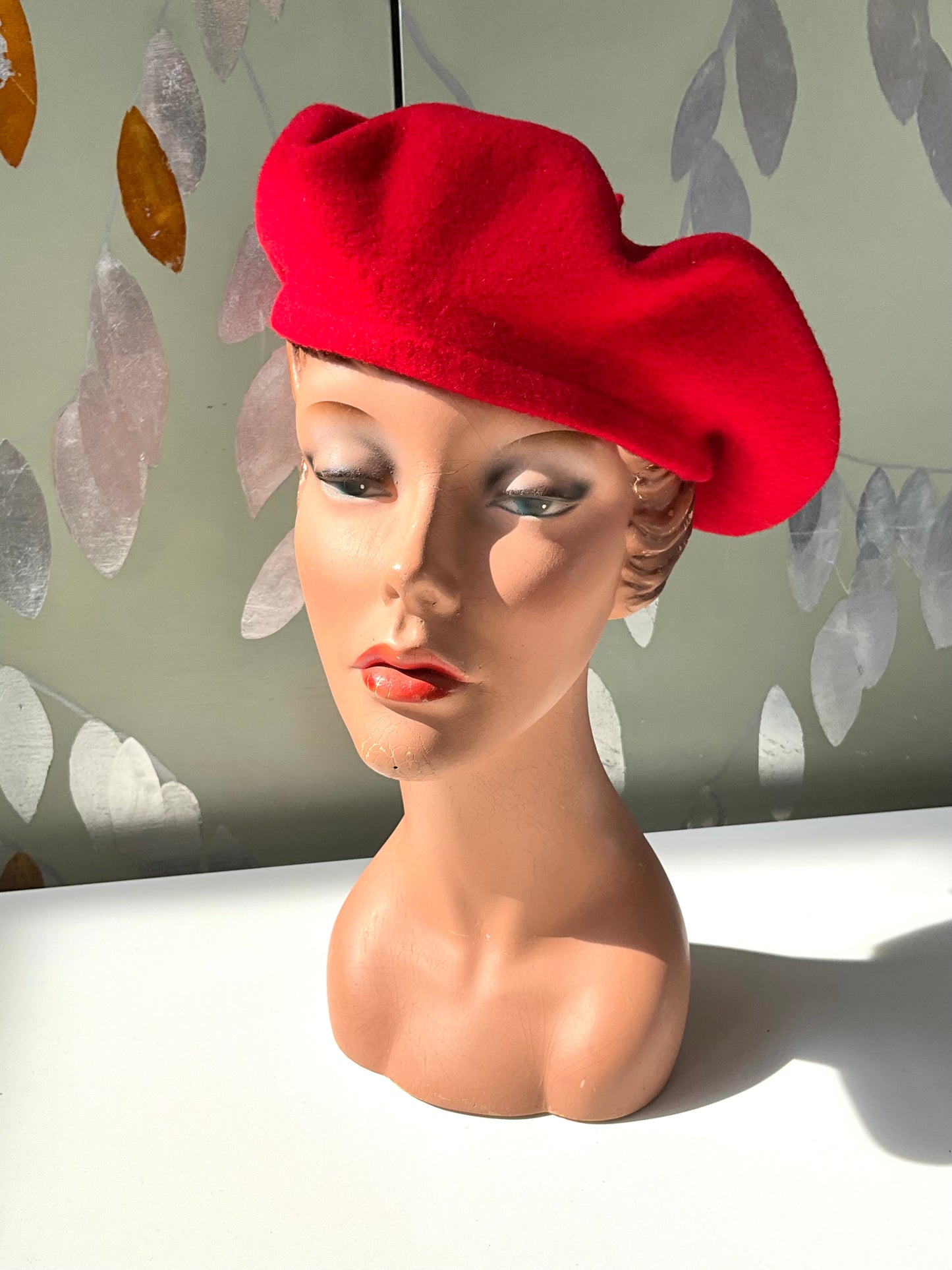 Vintage Red Wool Basque Beret