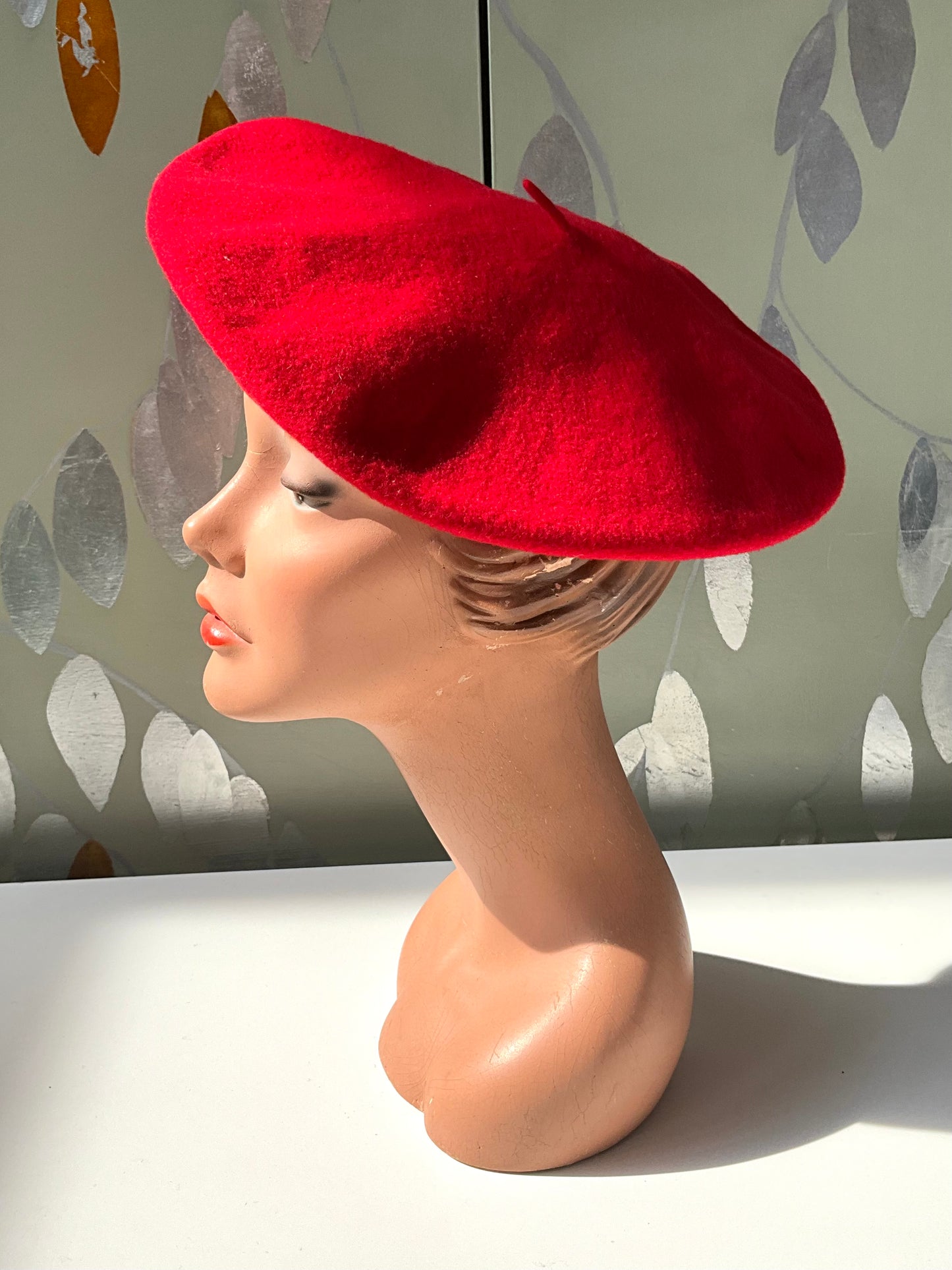 Vintage Red Wool Basque Beret