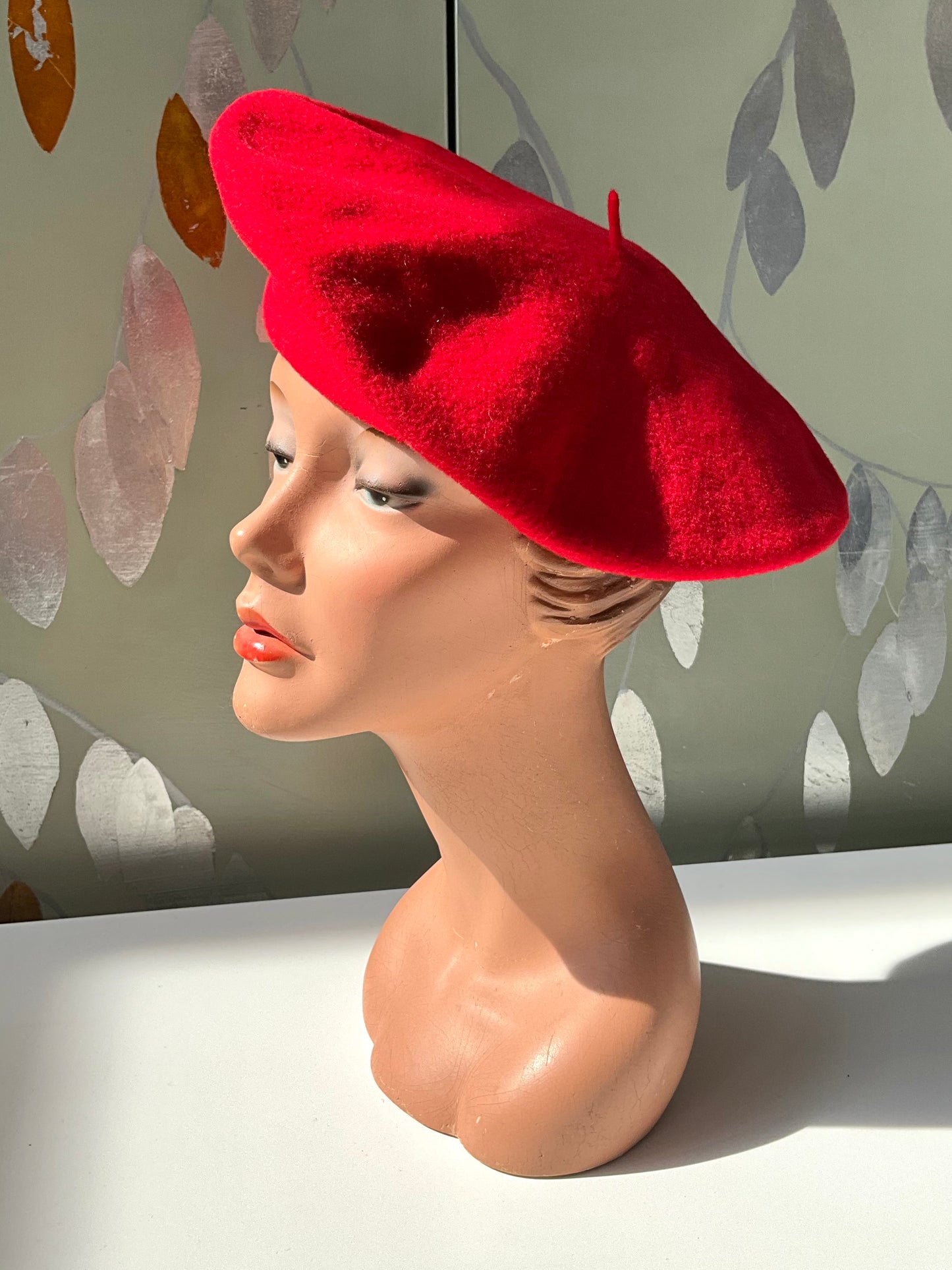 Vintage Red Wool Basque Beret