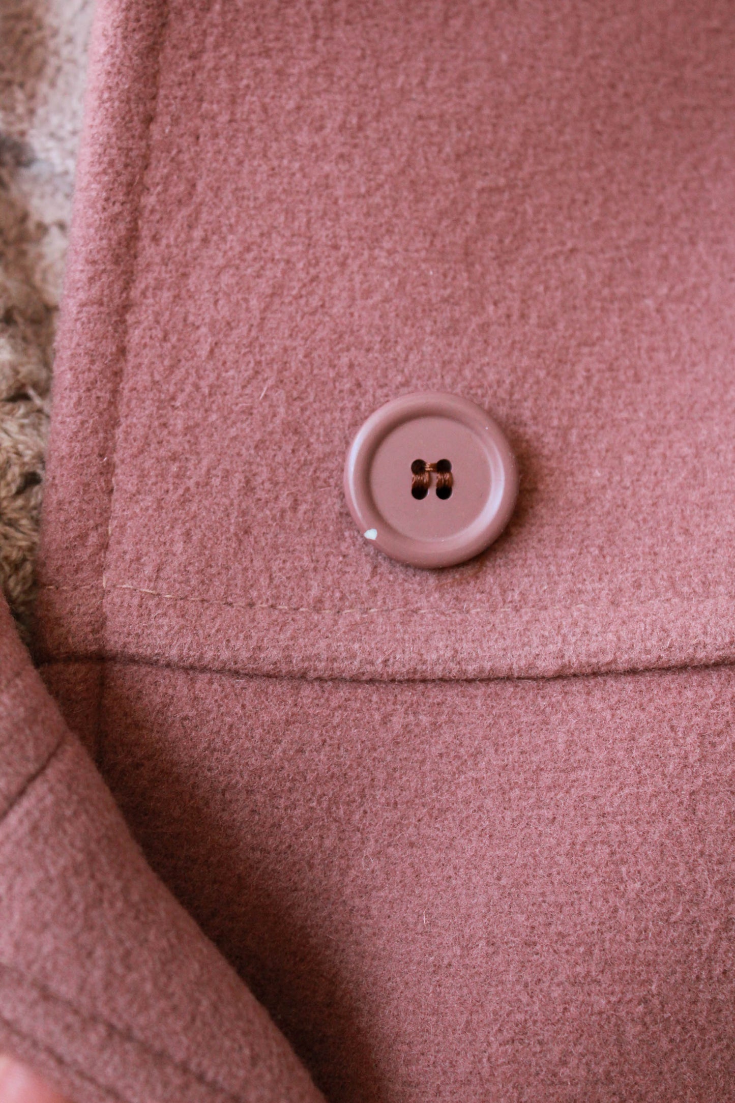 1980s Rose Pink Wool Coat with Scarf, S/M