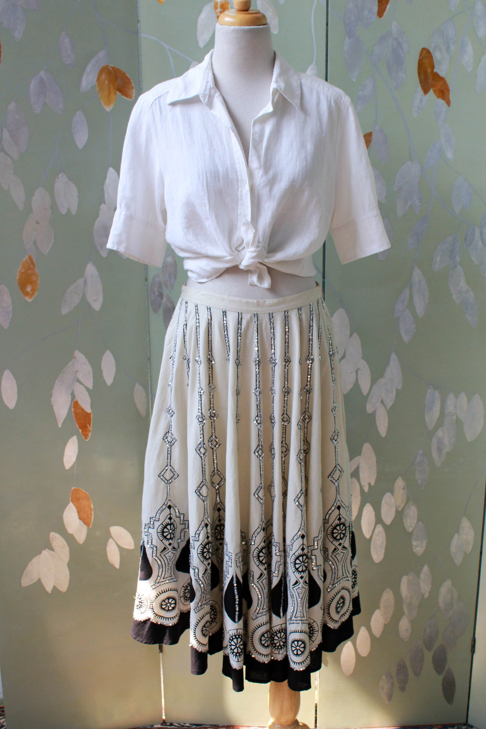 Circle skirt 2024 border print