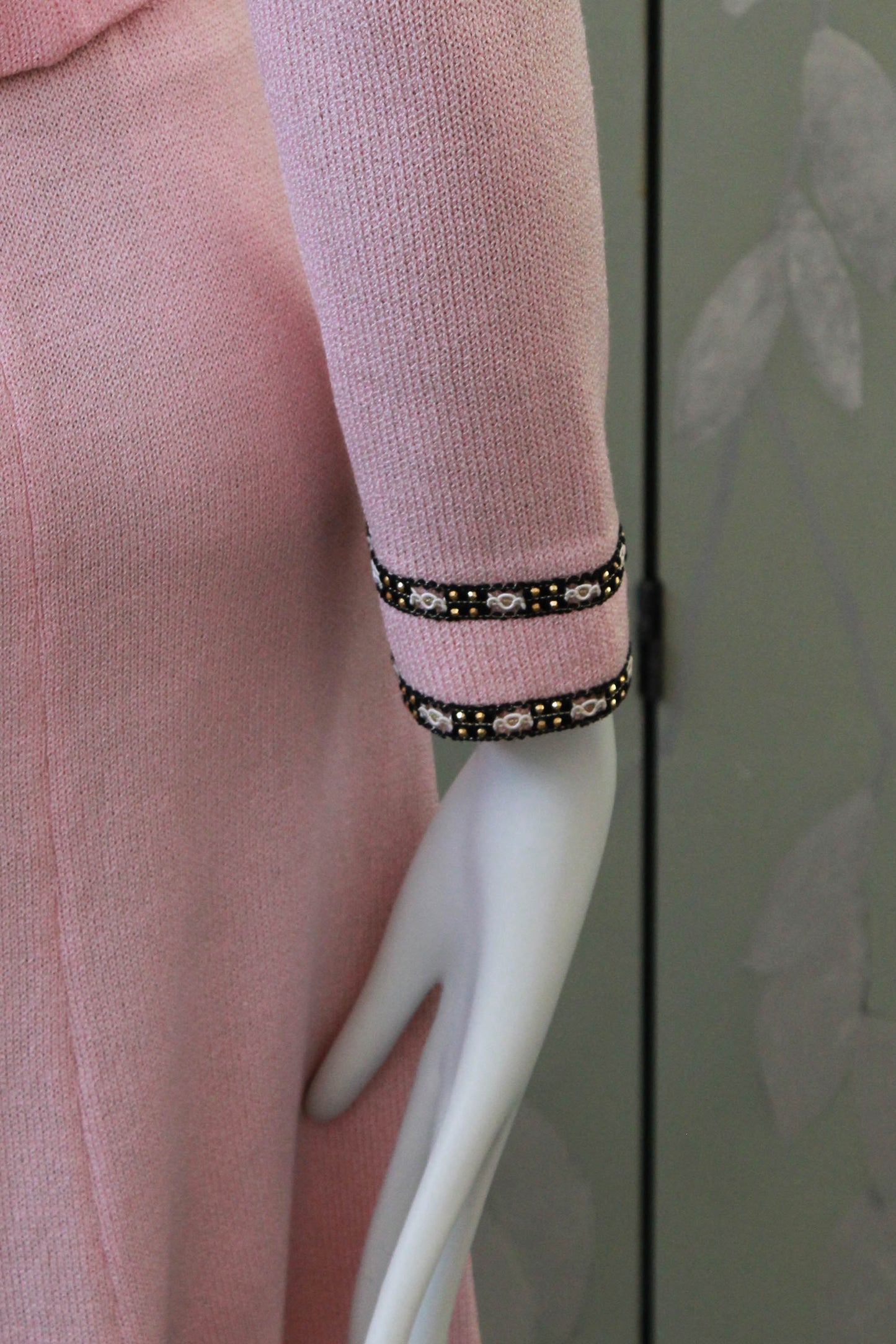 90s St. John's Knit Pink Jacket and Skirt Set, Small