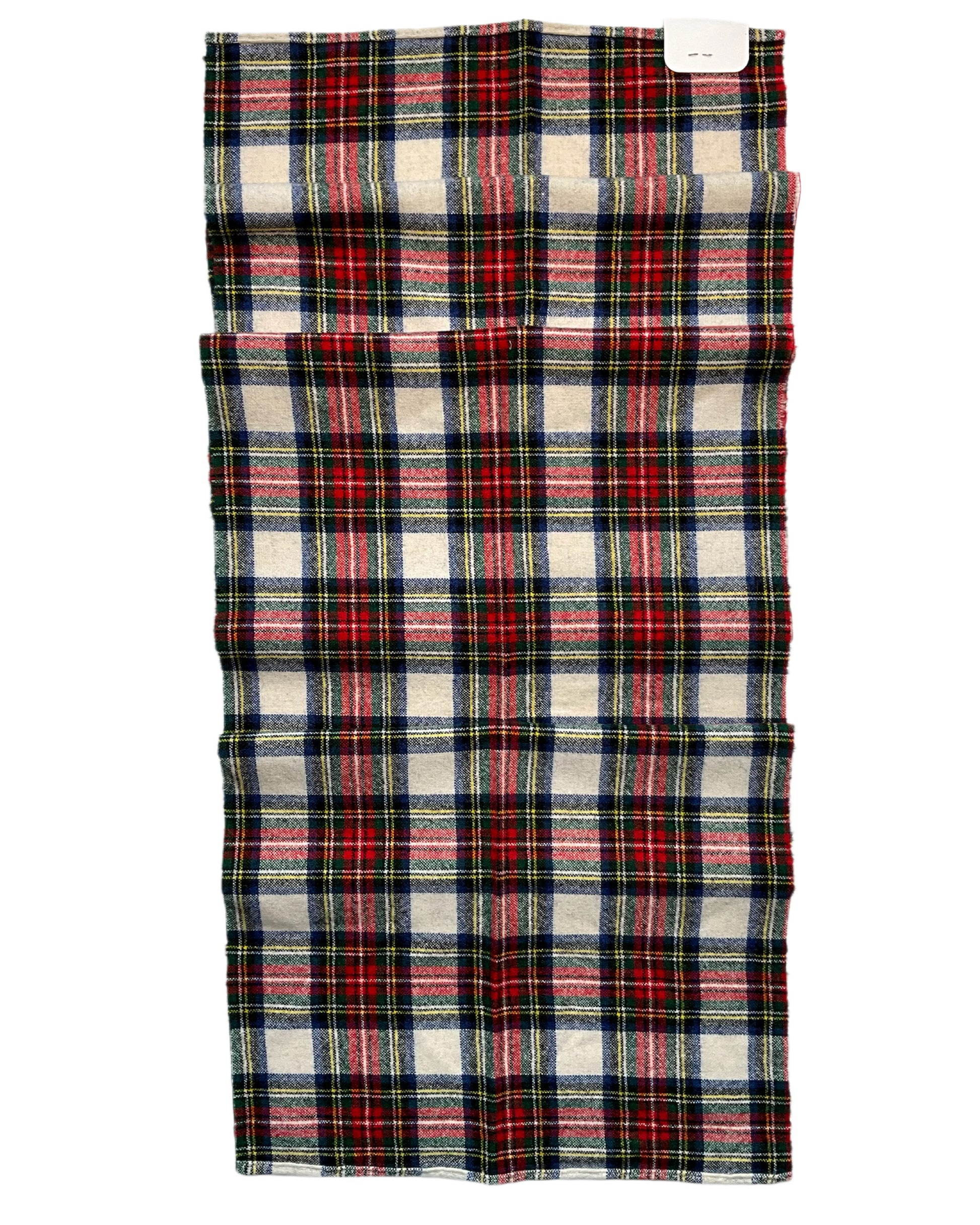 Vintage Red and Cream Plaid Wool Scarf 