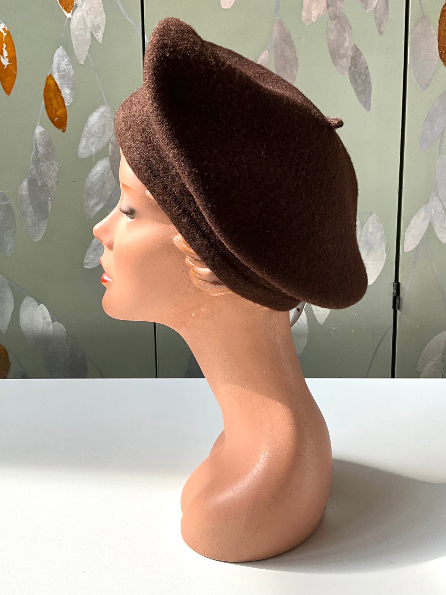 Vintage Brown Wool Beret 