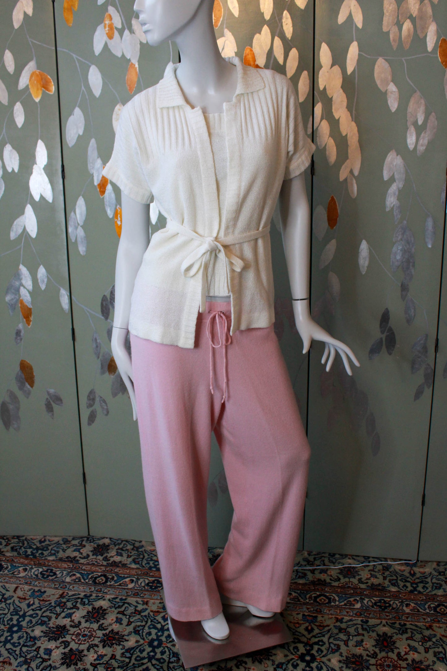 Pale Pink Cashmere Pants, XL