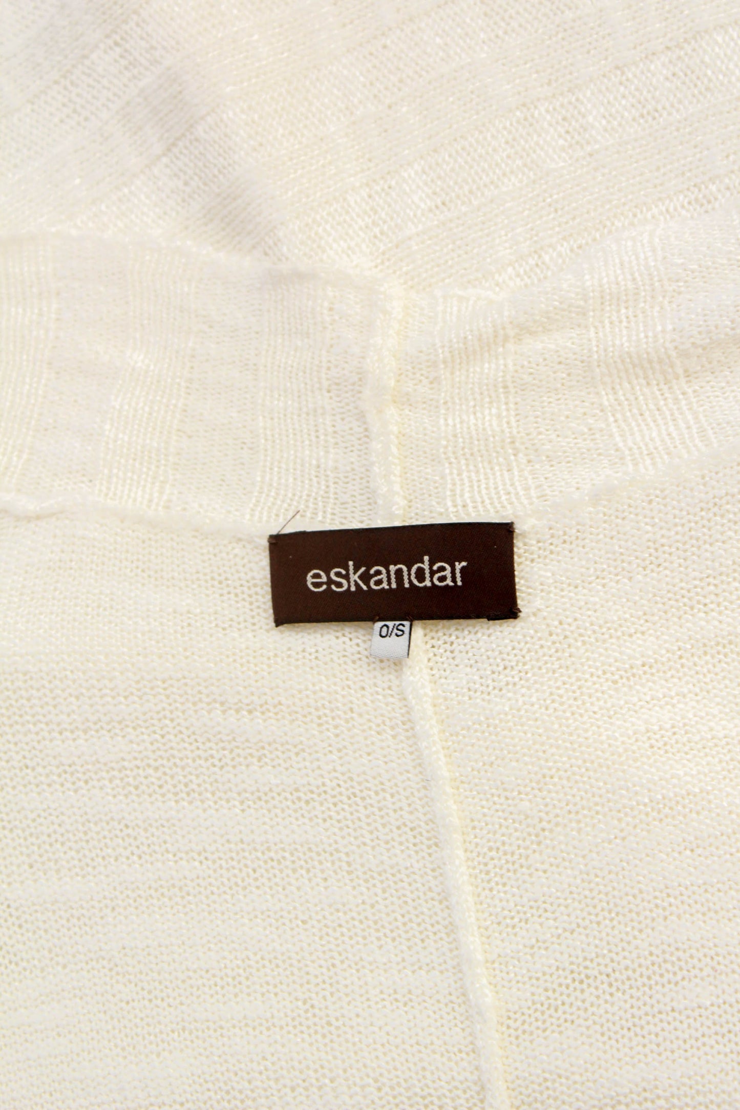 Eskandar hand loomed in Scotland white linen blend long cardigan 