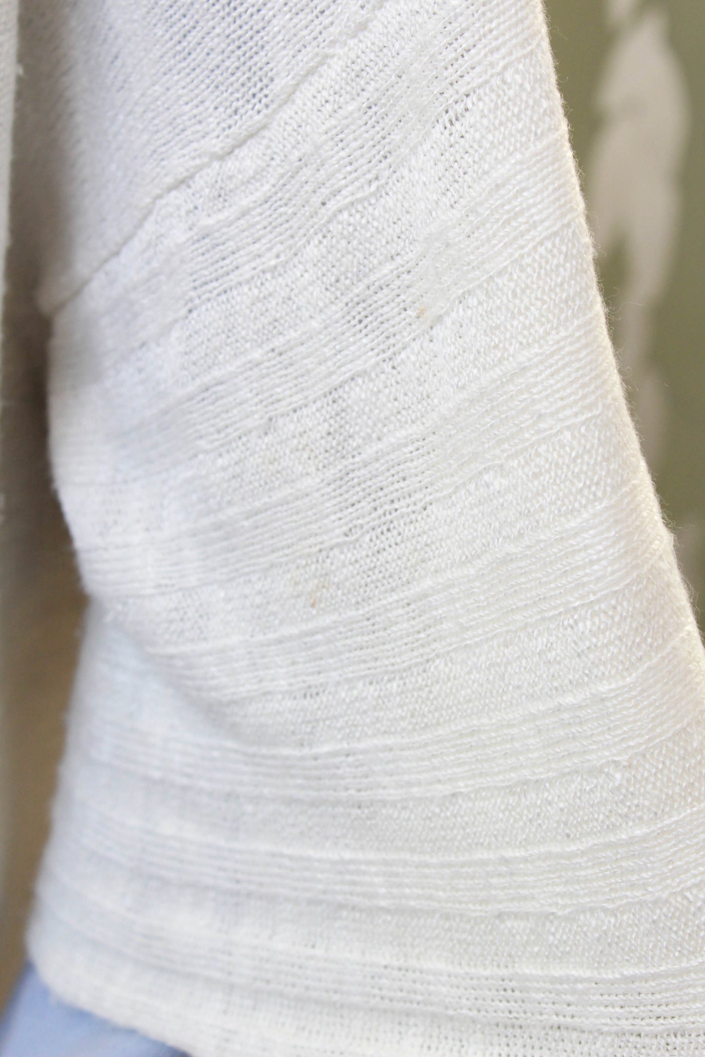 White Knit Eskandar Long Linen Cardigan, O/S