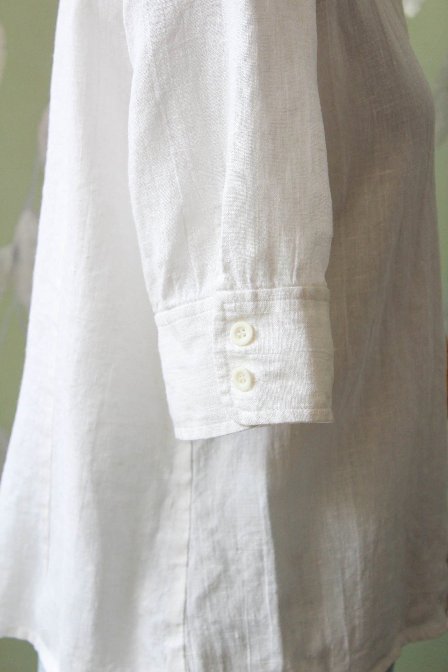 Vintage 1980s White Linen Button Up Collared Blouse, Medium - Ian ...