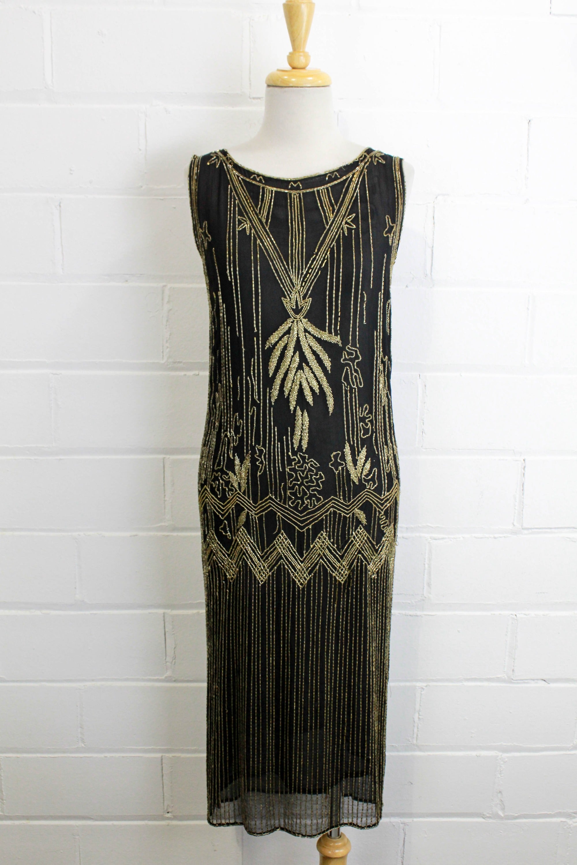 1920's Flapper Fringe Gatsby Party Dress - The Zenith - Silver on Blac