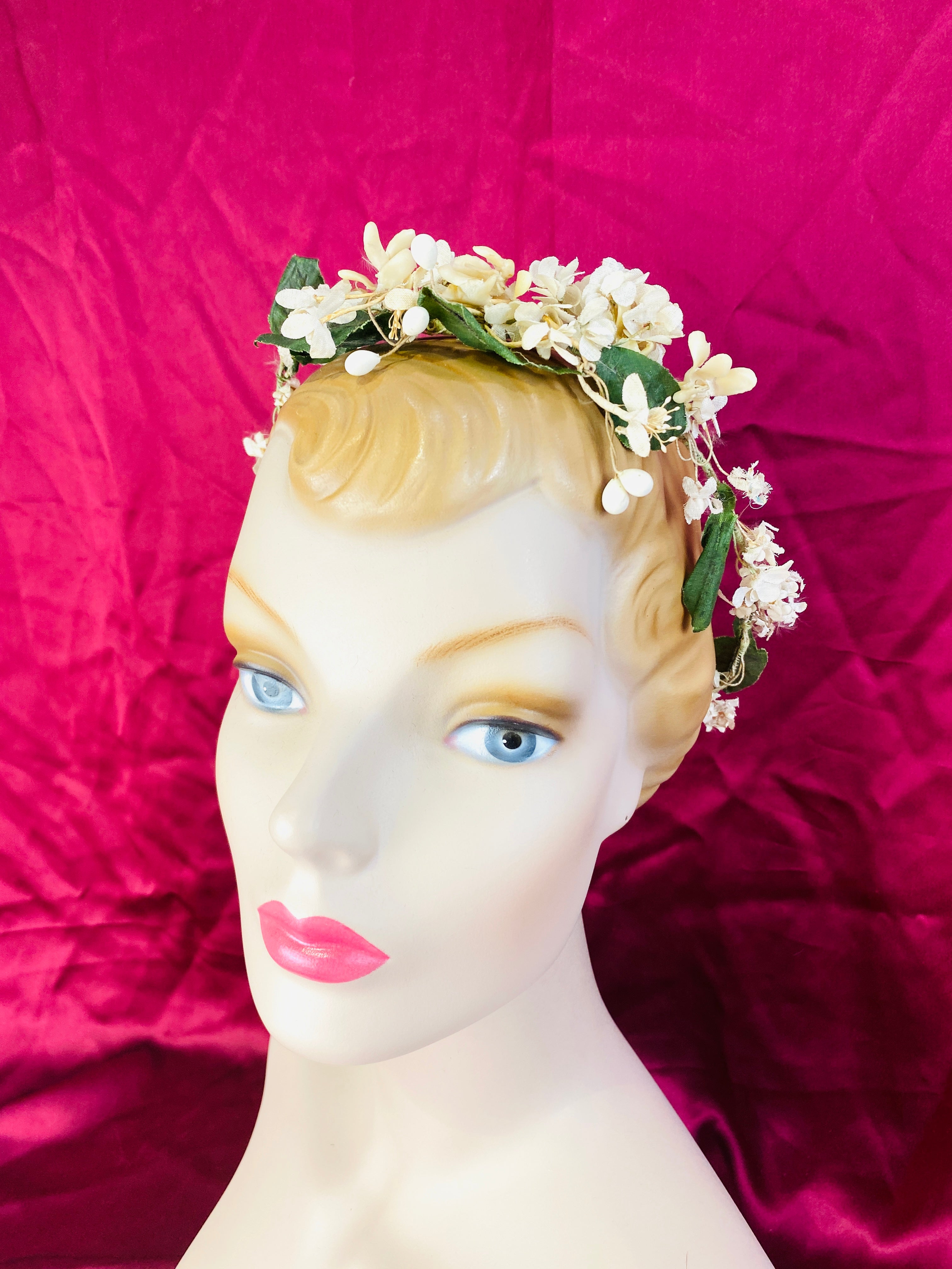 Vintage 1920s Orange Blossom Bridal Crown/ Wreath/ Headpiece – Ian