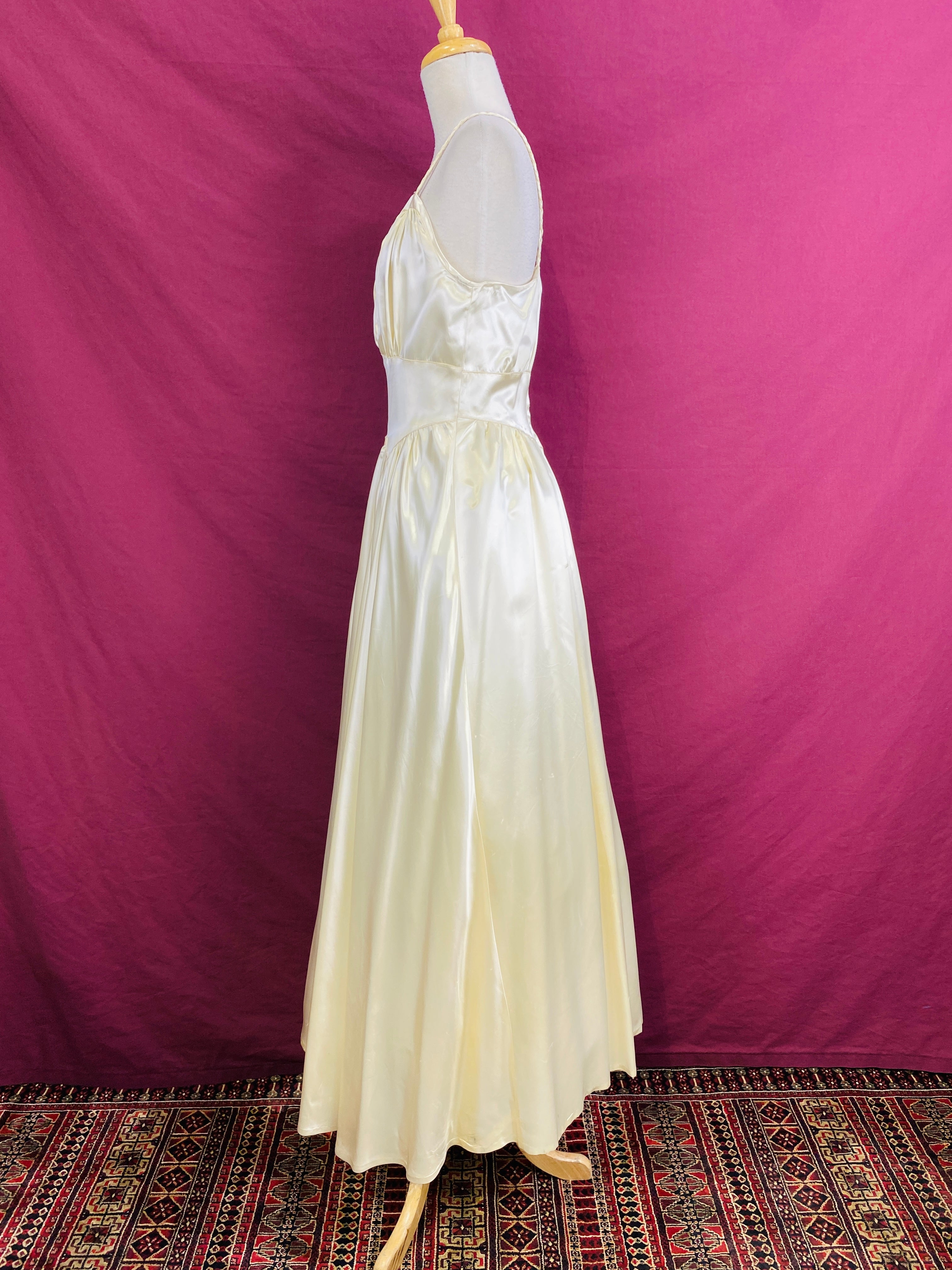 Vintage 1940s Liquid newest Satin Wedding Dress