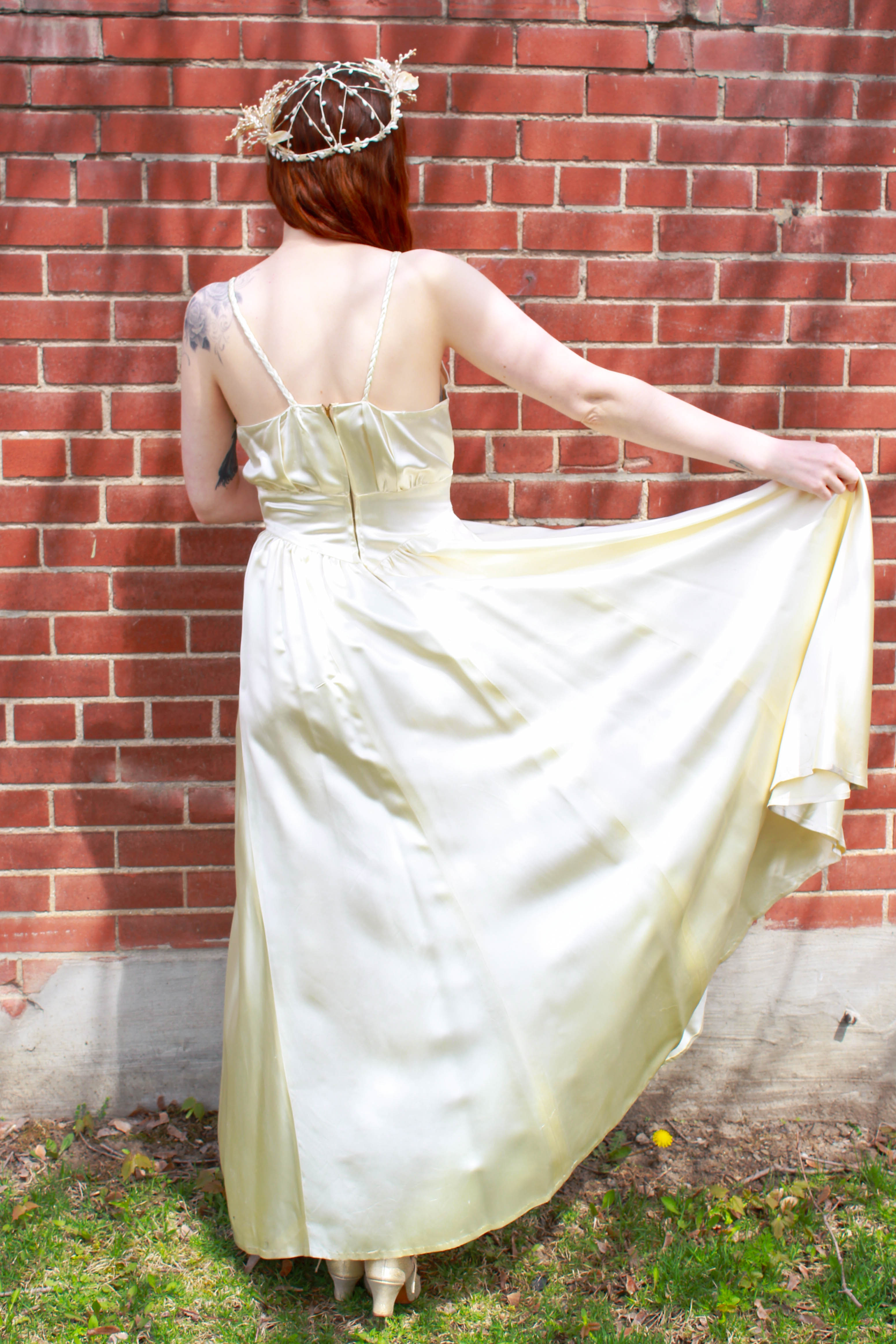 Vintage slip shop wedding dress