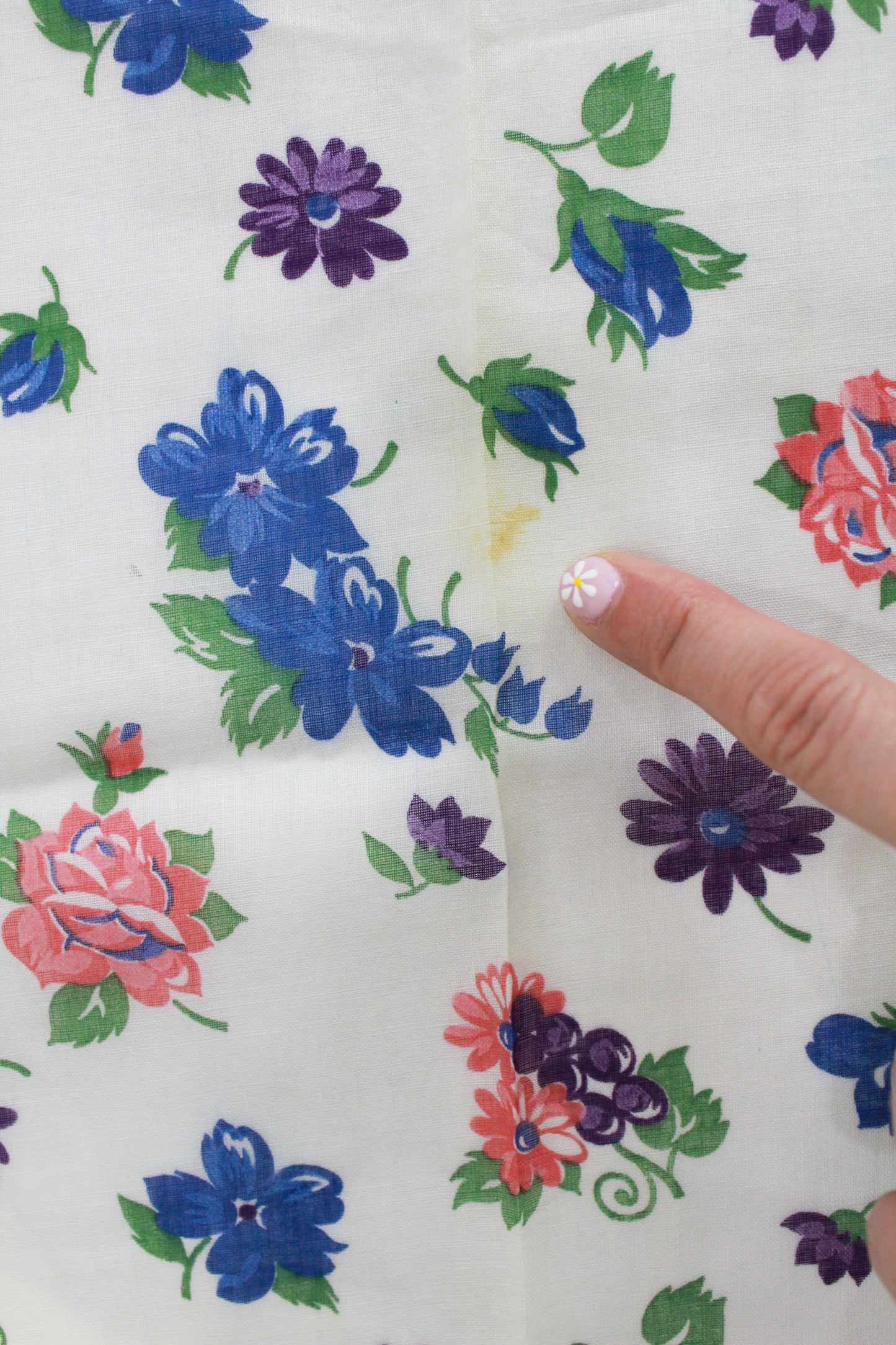 1940s Sheer Floral Print Cotton Fabric, 10 Yards