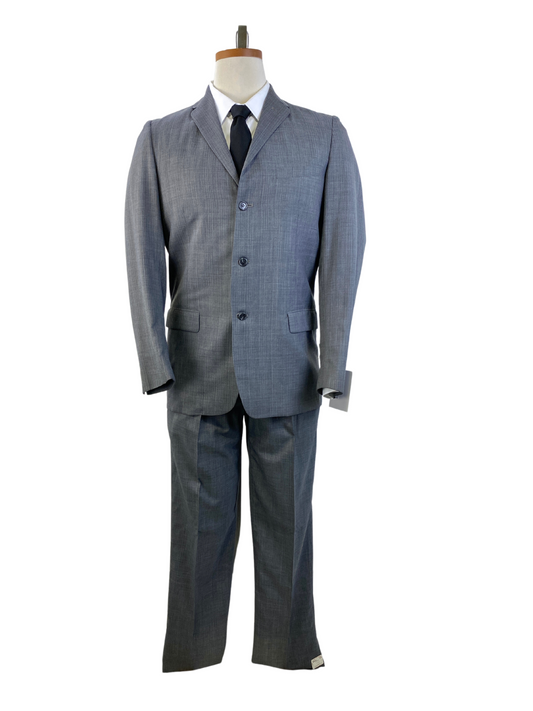 Early 1960s Vintage Deadstock Men's 2-Piece Grey Suit, Brookfield, NOS, C38, Doubles