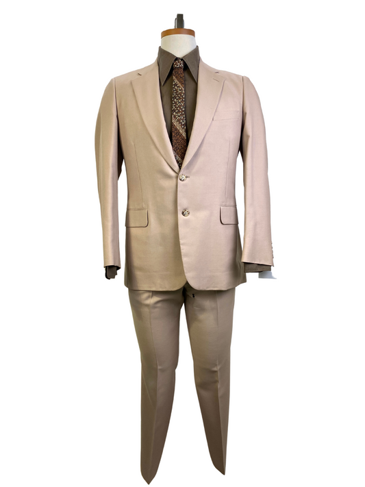 1980s Vintage Men's Tan 2-Piece Wool Suit, Samuelson