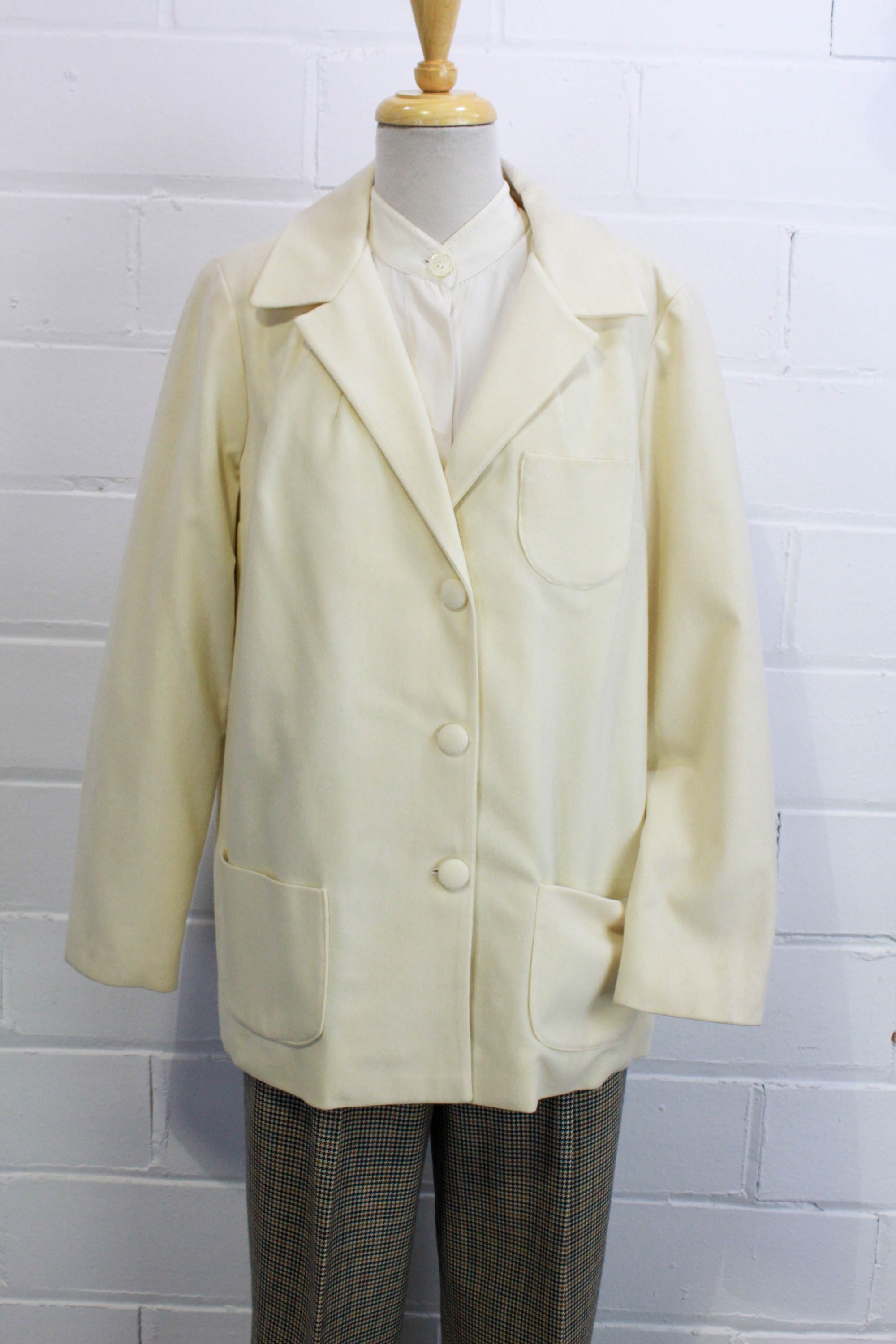 Cream wool deals jacket womens