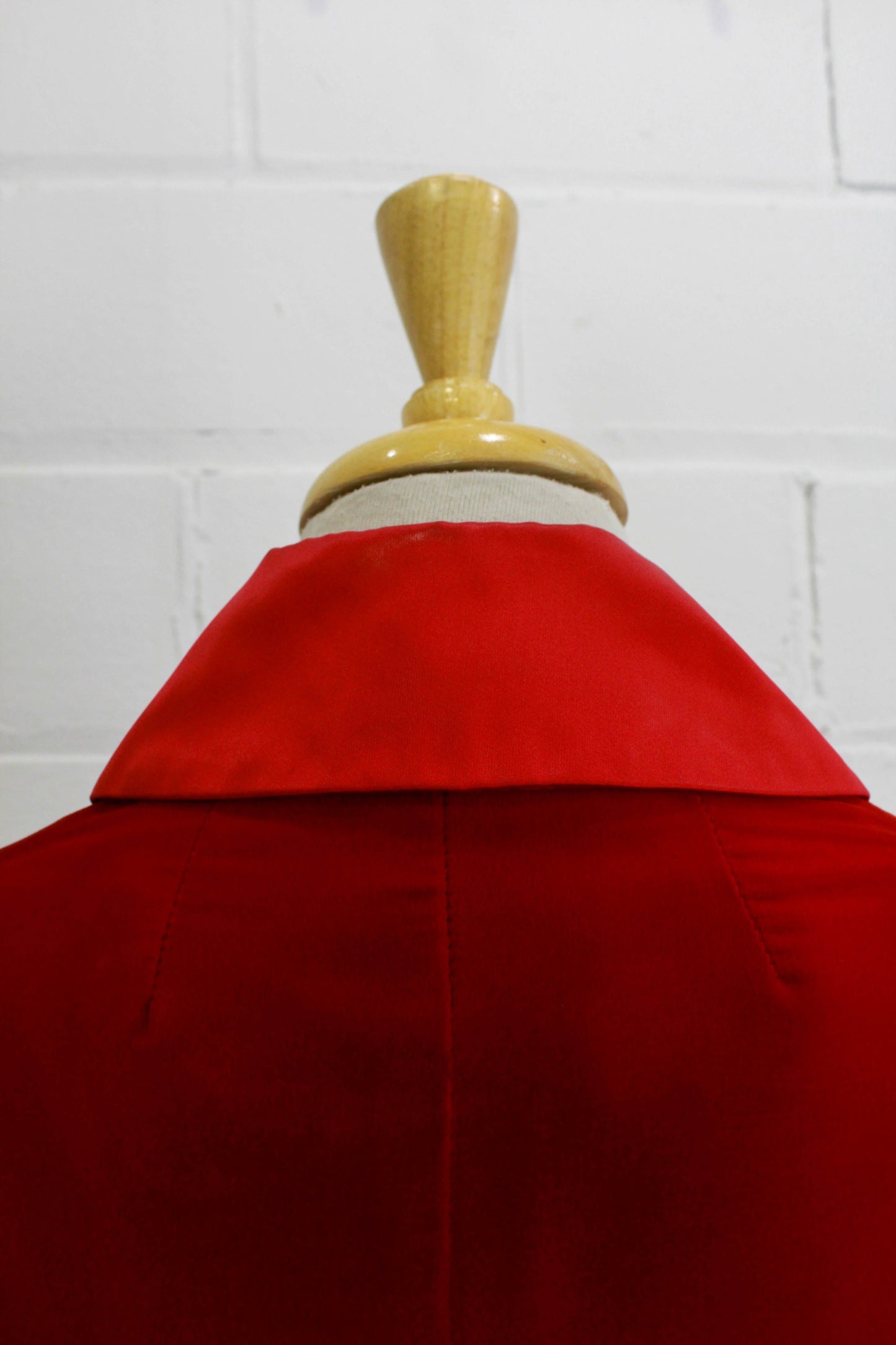 1960s Red Velvet Dress with Peter Pan Collar, Medium