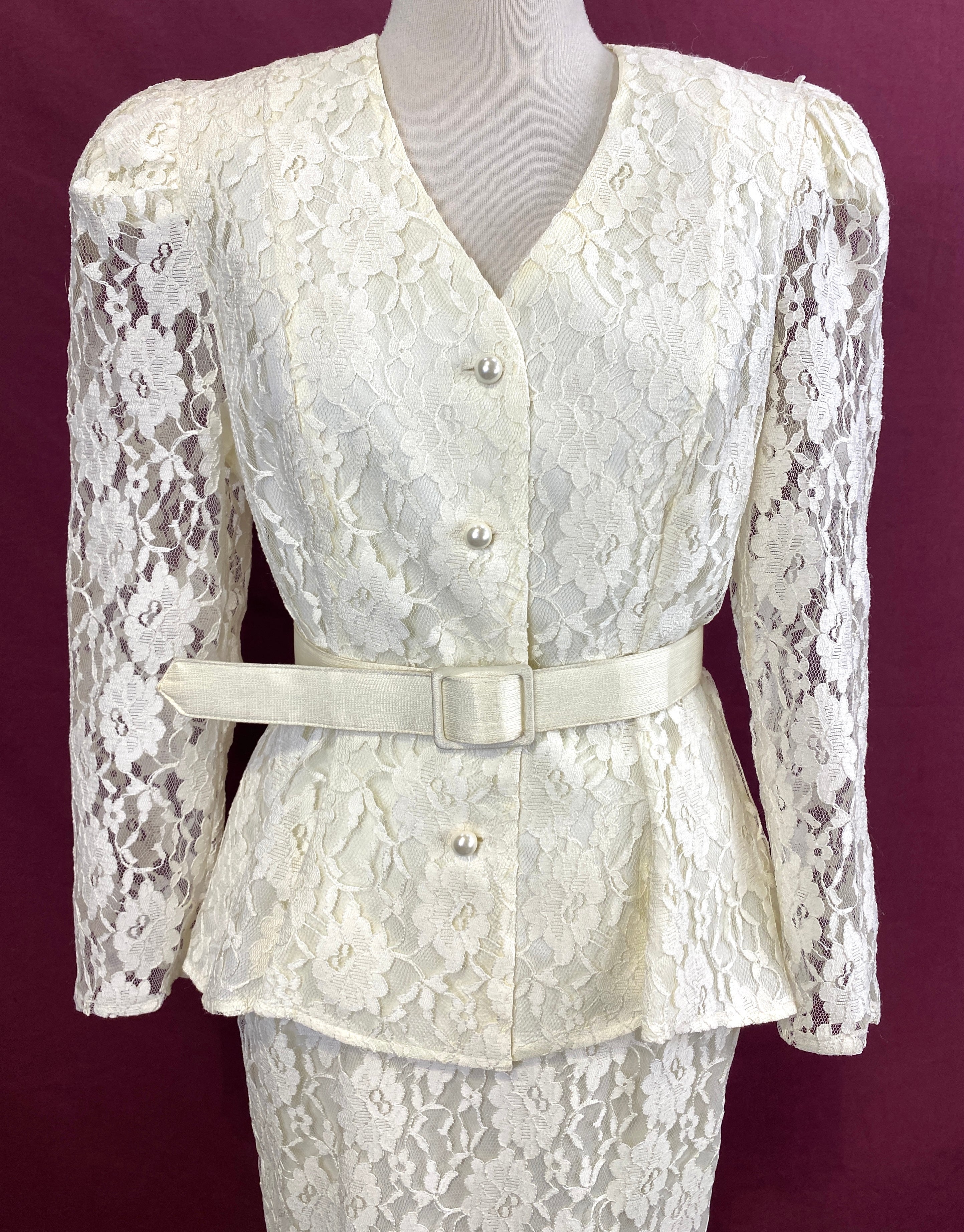 Lace skirt and jacket suit sale