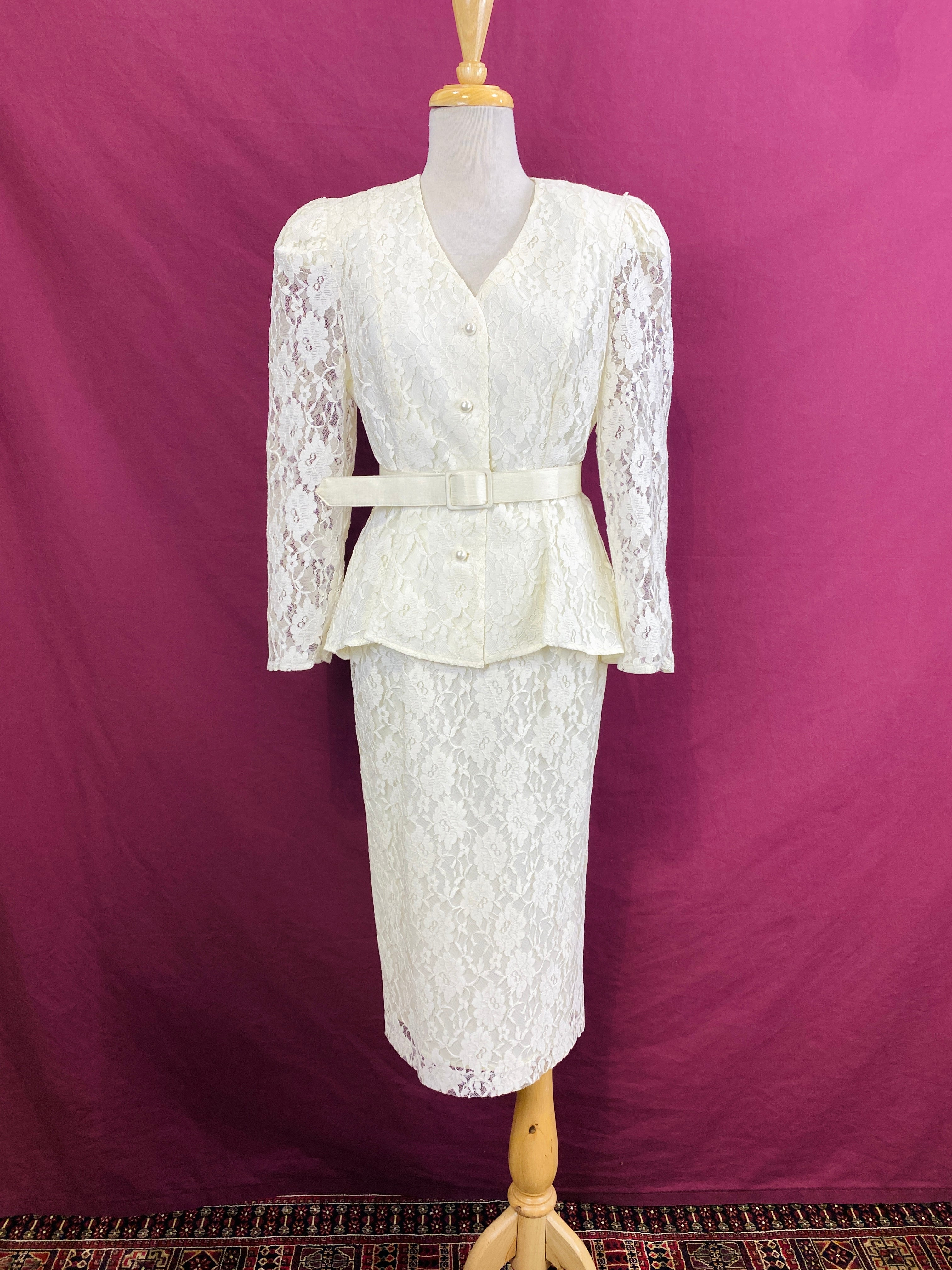 Ivory skirt suit on sale wedding