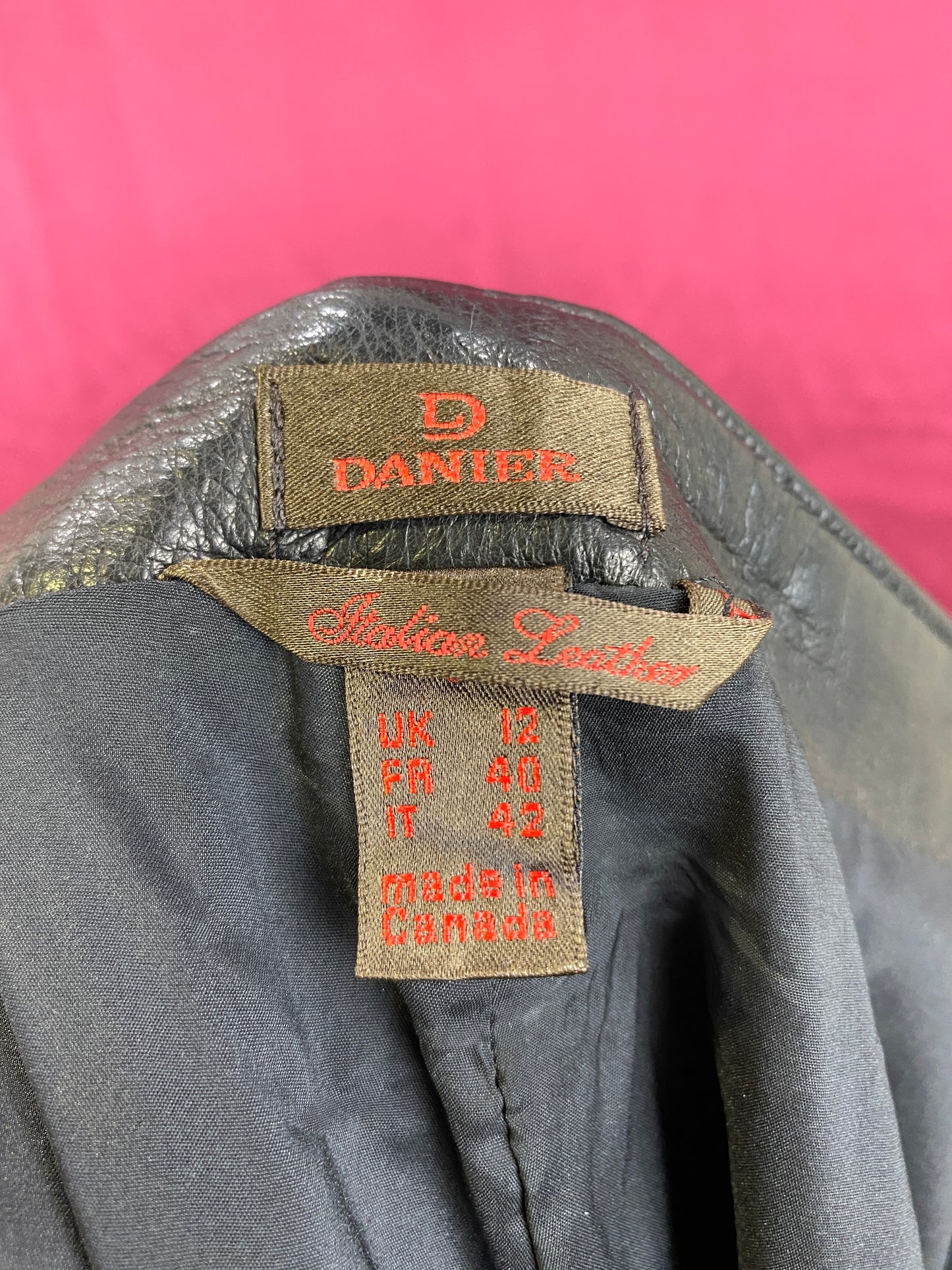 Danier Y2K Black leather Pants, W30"