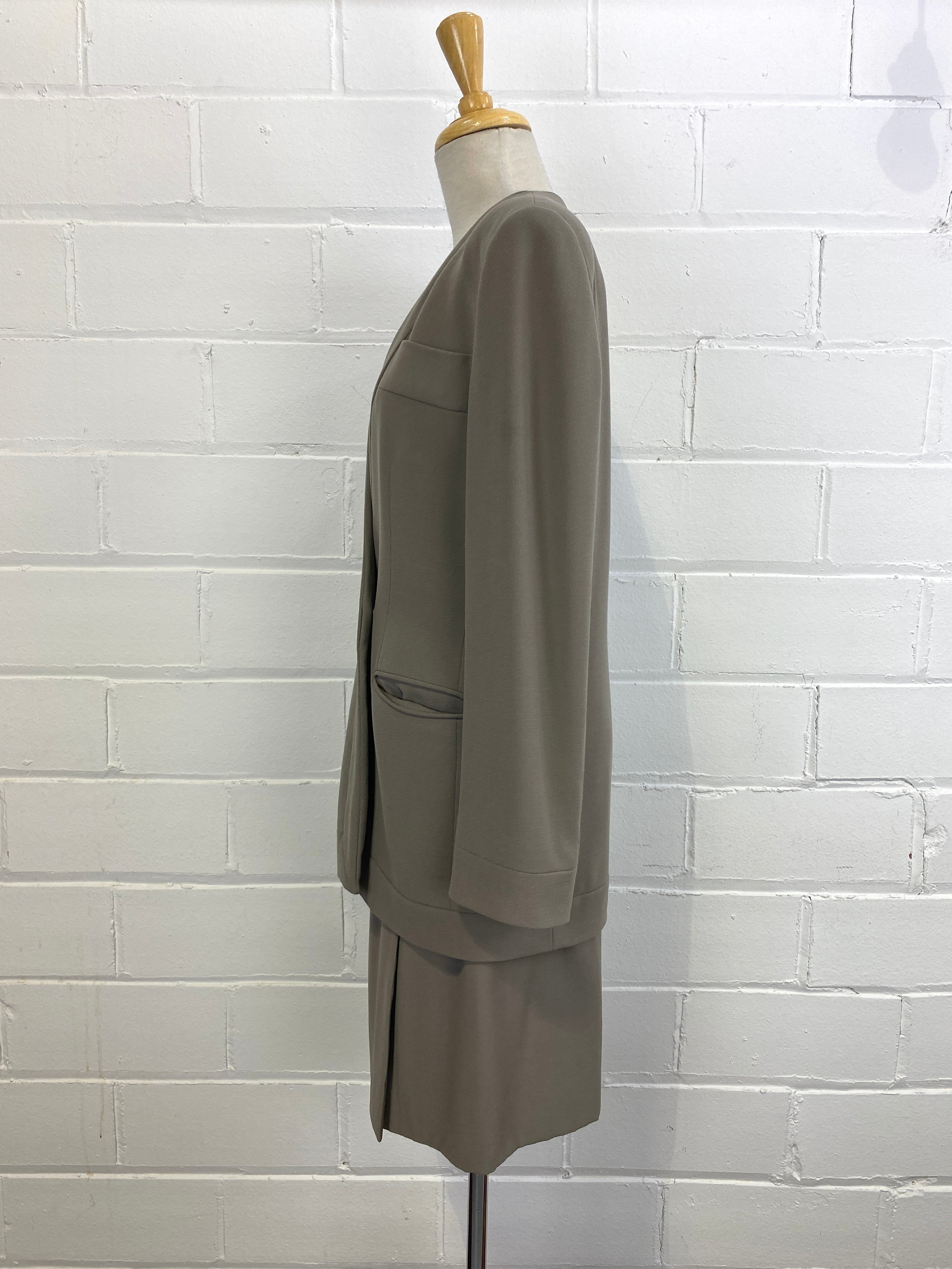 Vintage 90s Green Wool Giorgio Armani Skirt Suit, Small – Ian