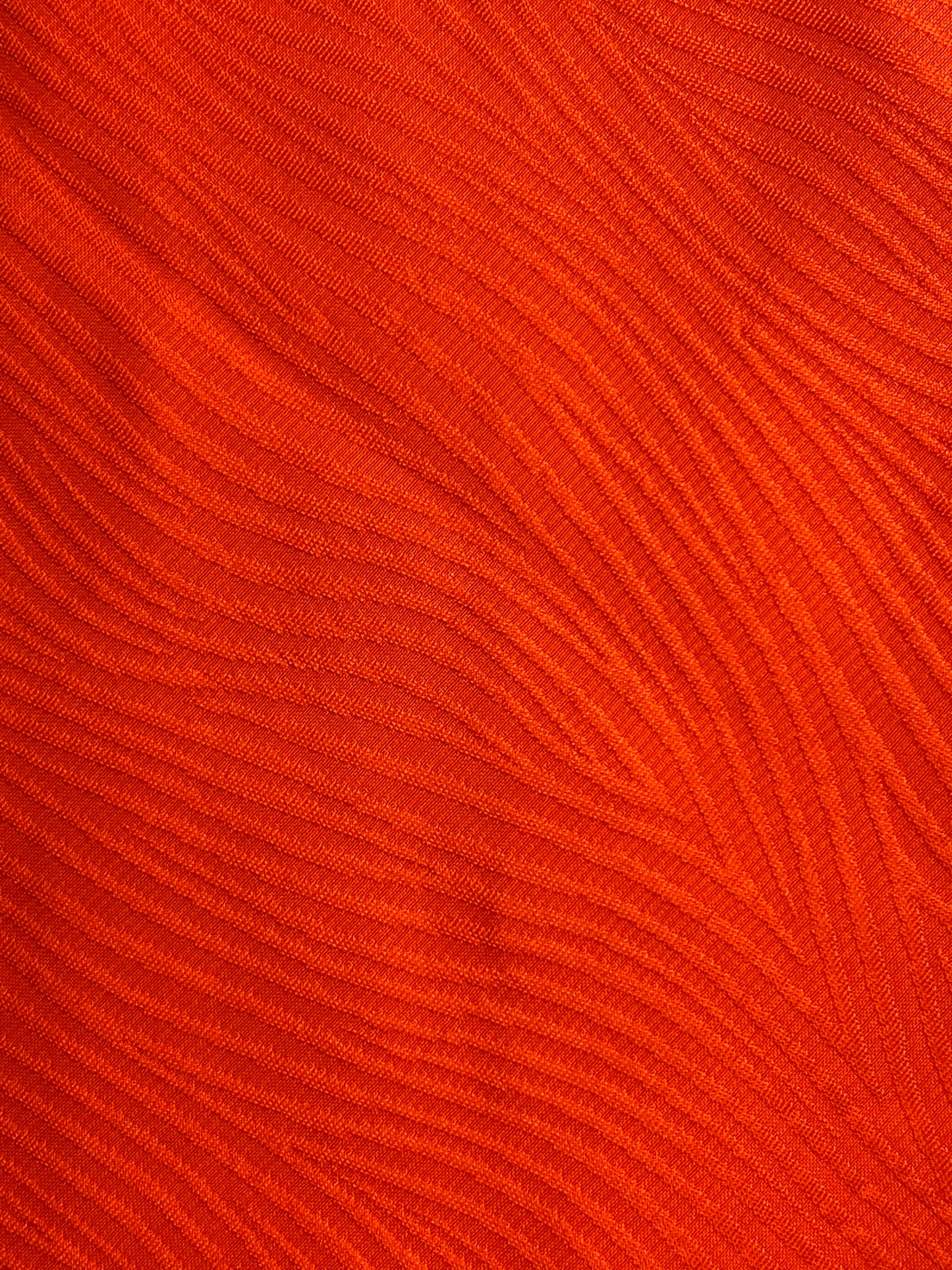 Close-up detail of: 90s Deadstock Silk Necktie, Men's Vintage Solid Orange Textured Tie, NOS