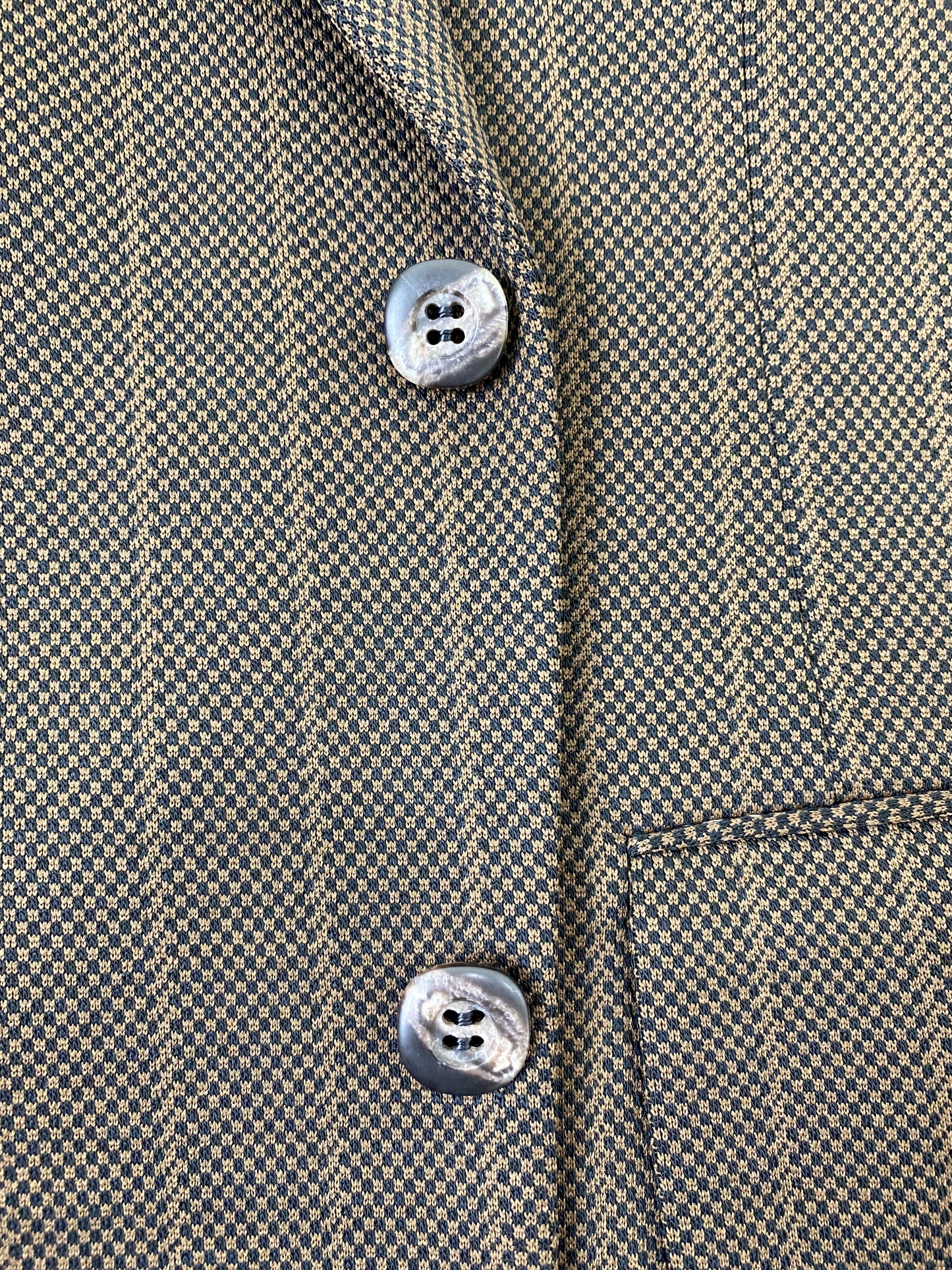Early 1970s Vintage Deadstock Men's Suit, Brown Shepherd's Check & Stripe 2-Piece Poly Suit, Prestige Clothes, NOS