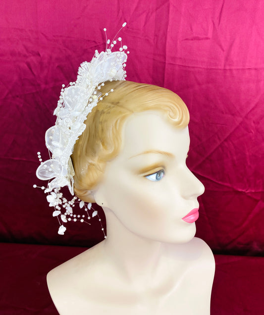 Vintage 80s/ 90s Flower & Pearl Bridal Headpiece