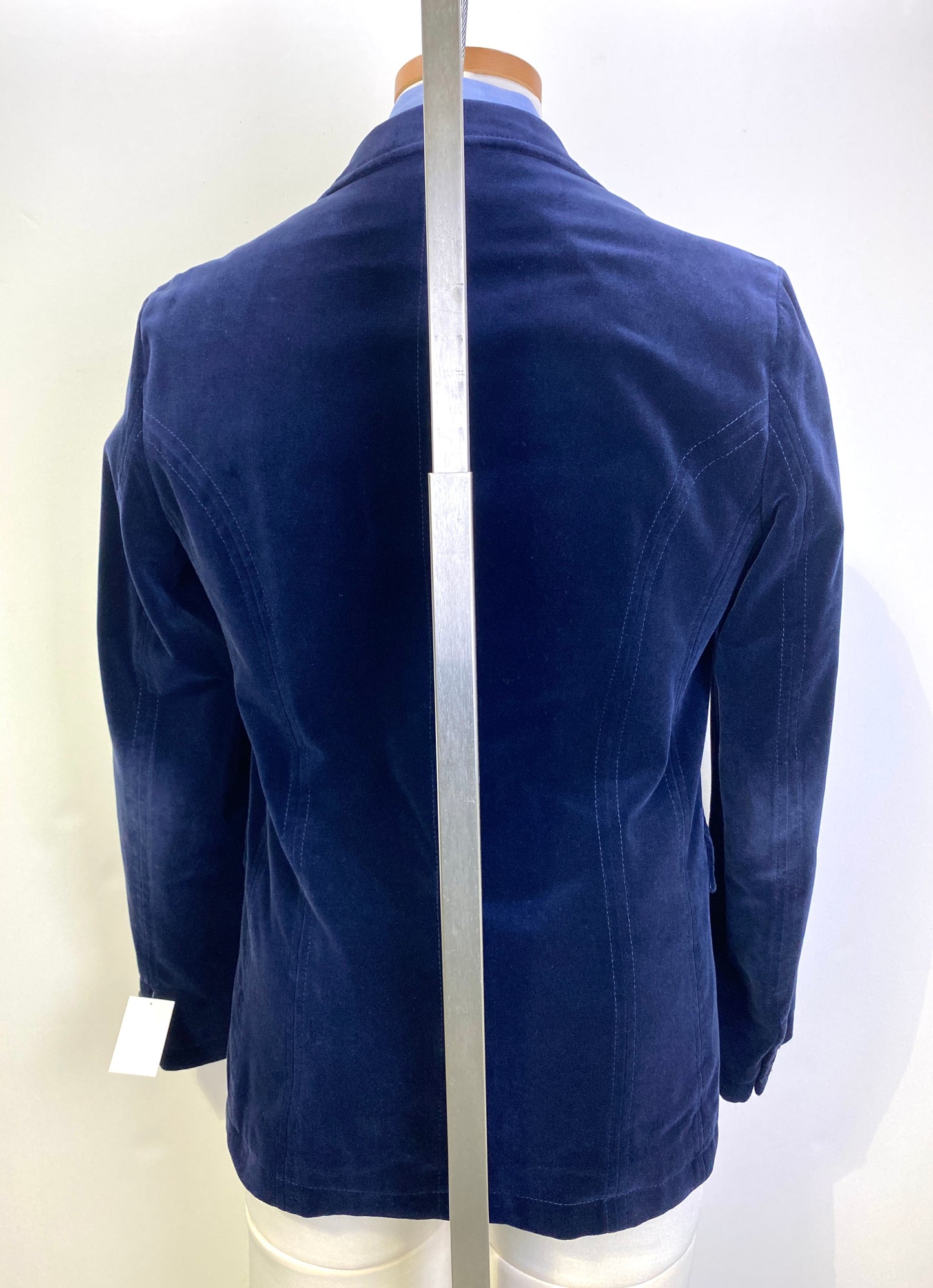 1990s Vintage Suit Jacket, Single-Breast Blue Velvet Blazer, United Colours of Benetton, C38
