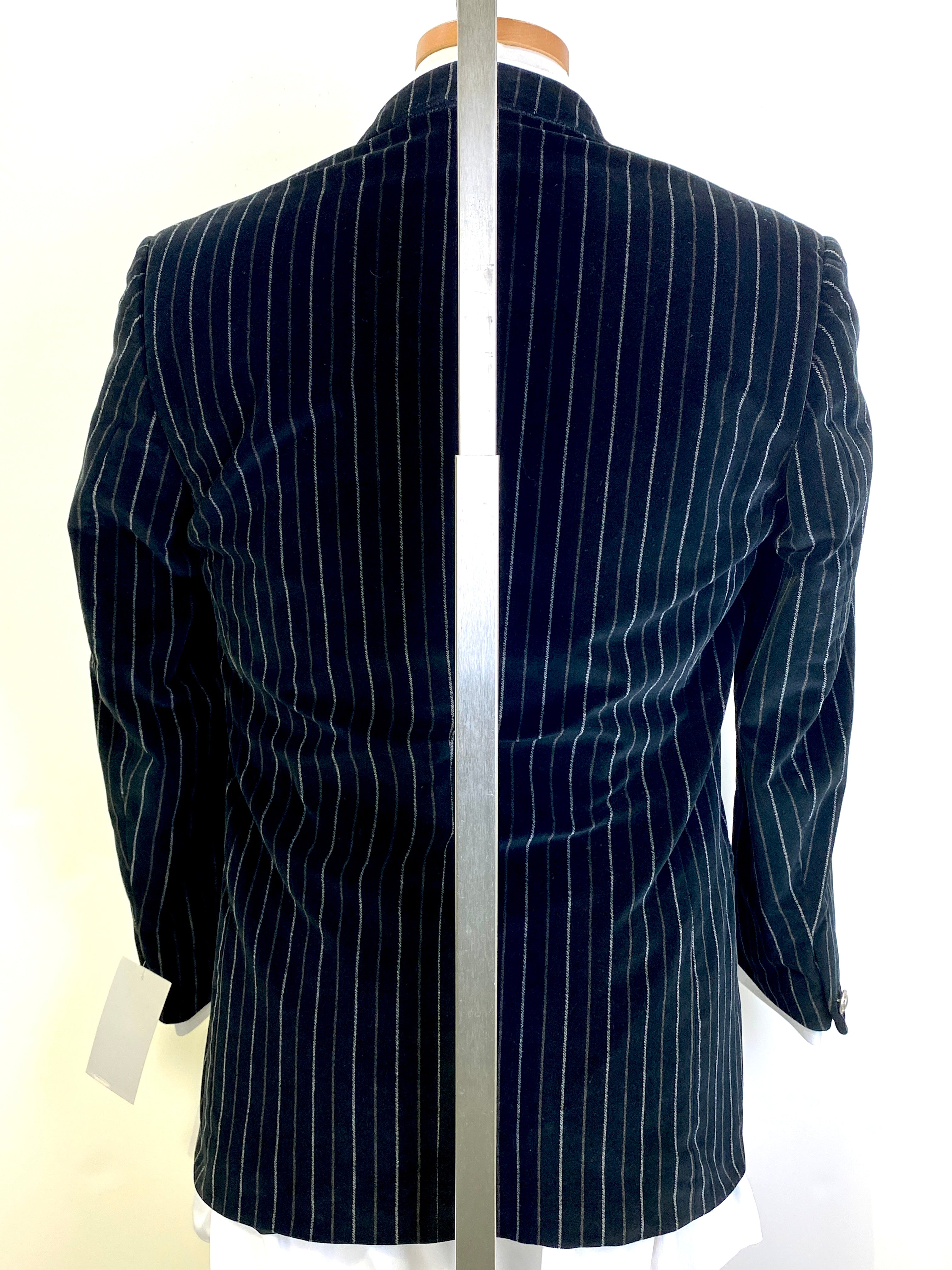 Mid 1990s Vintage Versace 2-Piece Suit, Black/ Brown Velvet Pinstripe Suit,  Versace Classic V2, C38