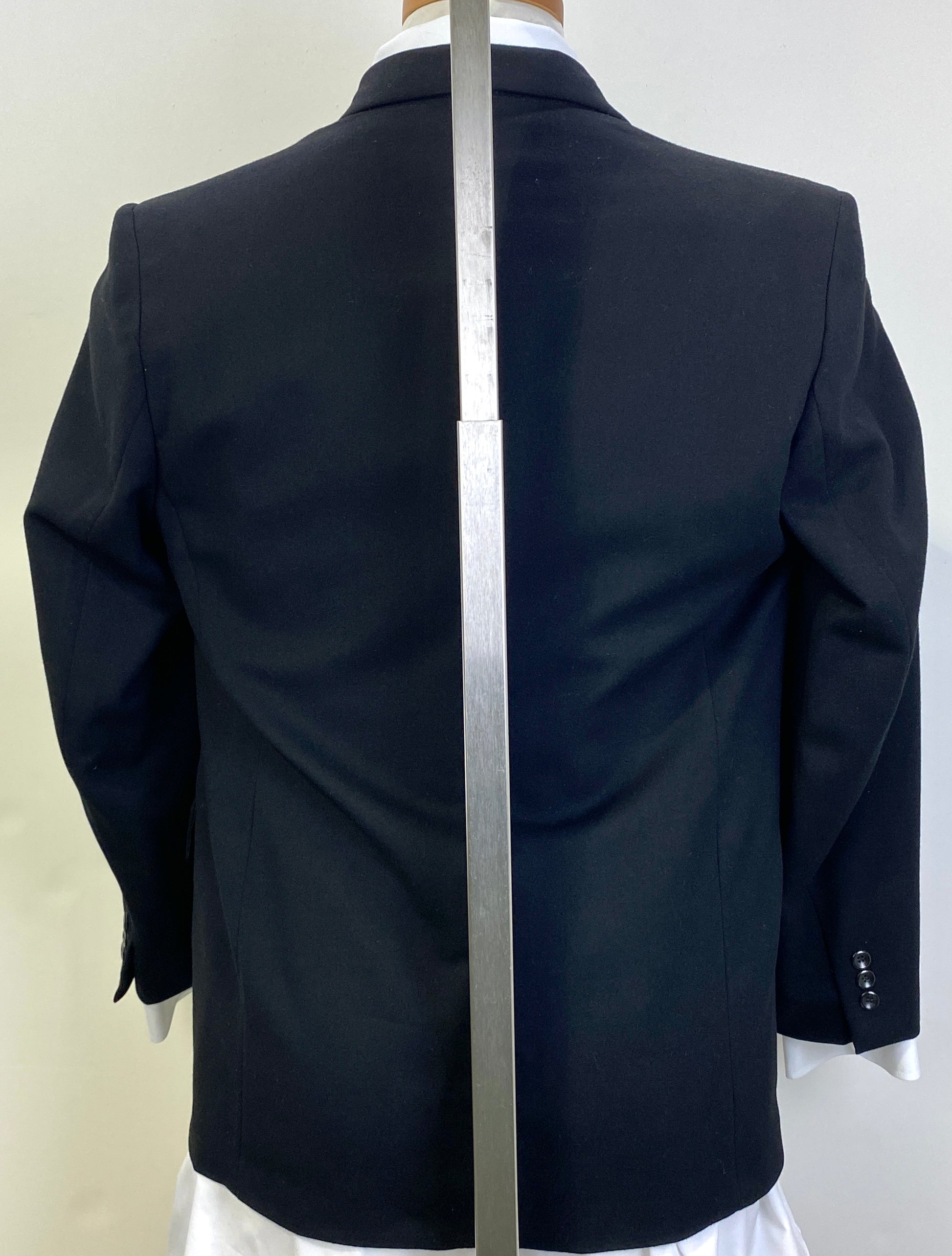 1960s Vintage Black Men's Blazer, Single-Button Wool Jacket, C40S