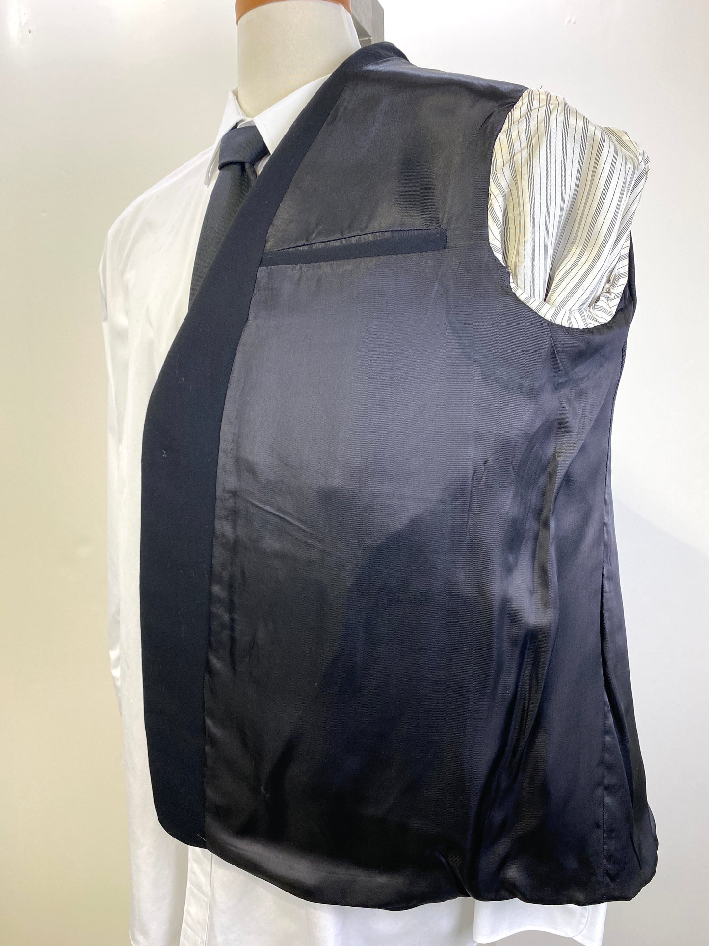 1960s Vintage Black Men's Blazer, Single-Button Wool Jacket, C40S