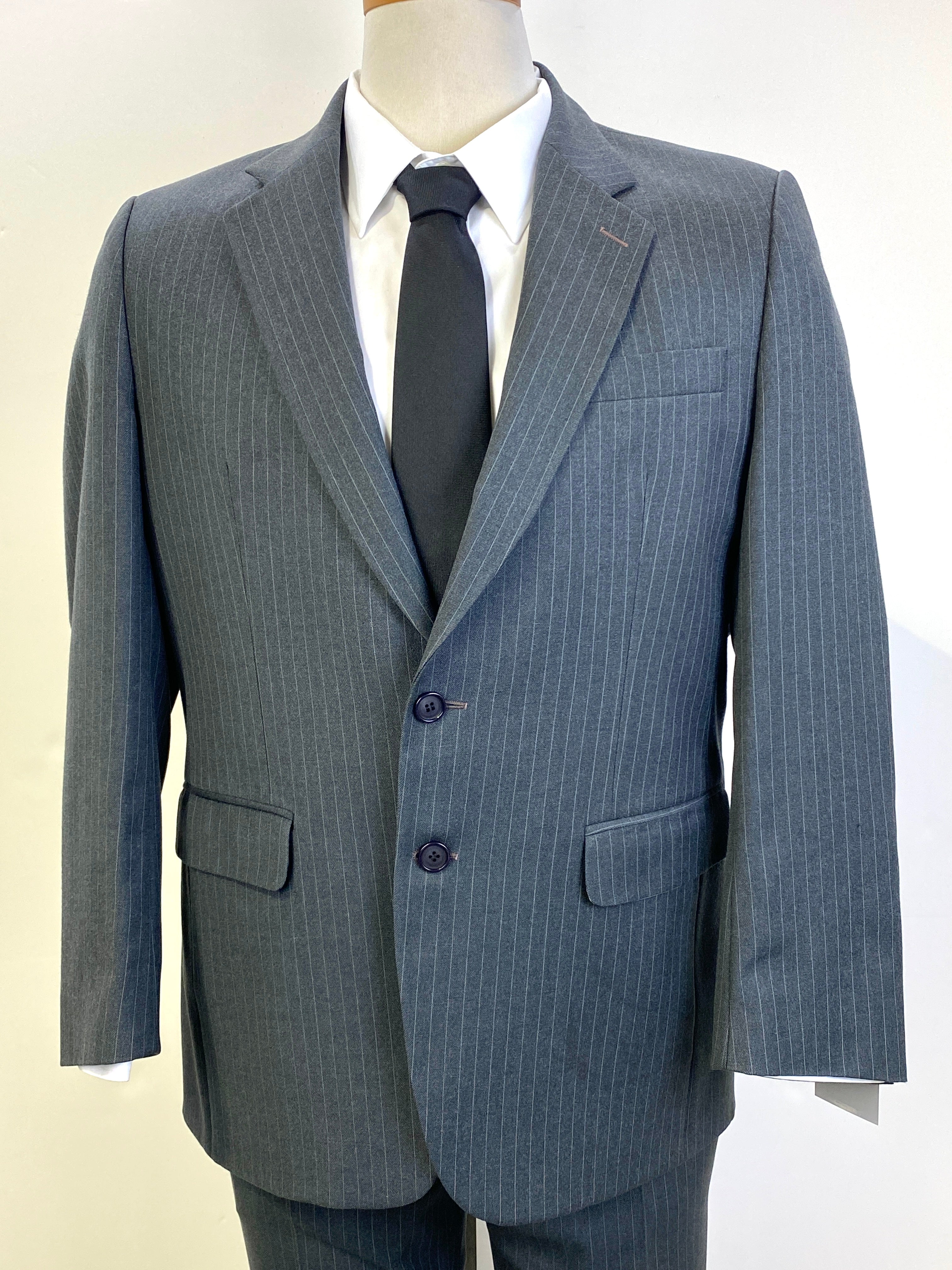 Early 1980s Vintage Grey Pinstripe 2-Piece Suit, Connoisseur, 40R – Ian ...
