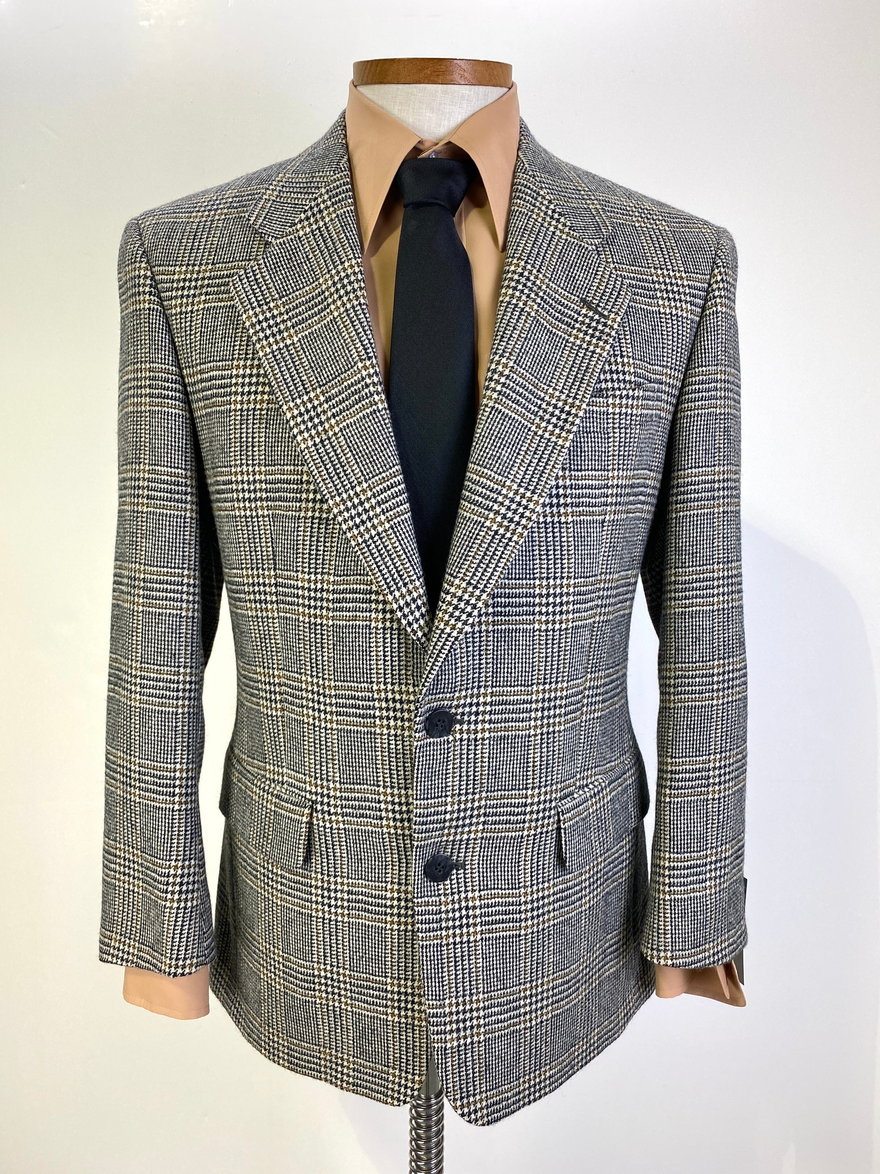 Cream hot sale checked blazer