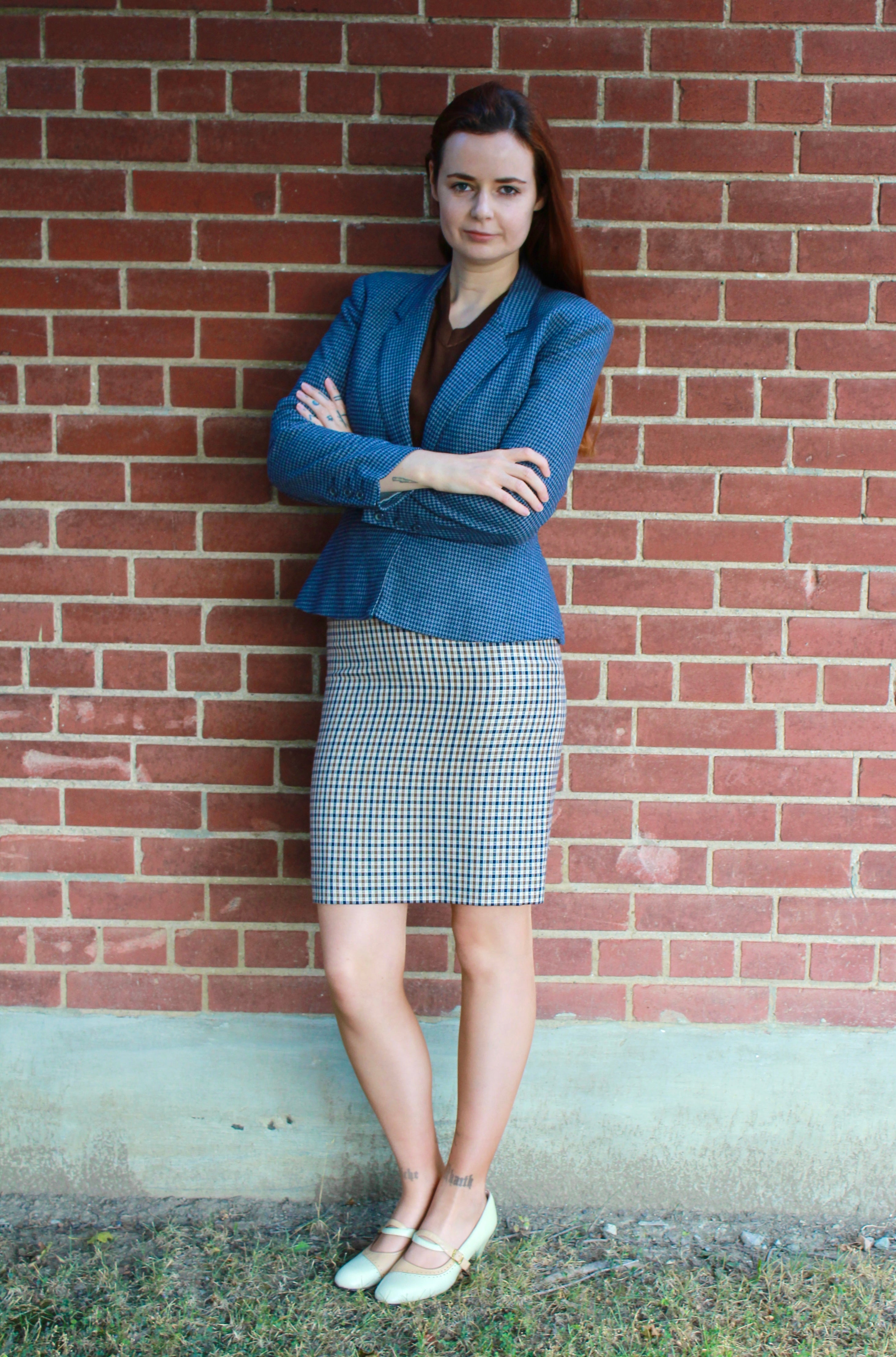 Brown pencil skirt outlet 90s