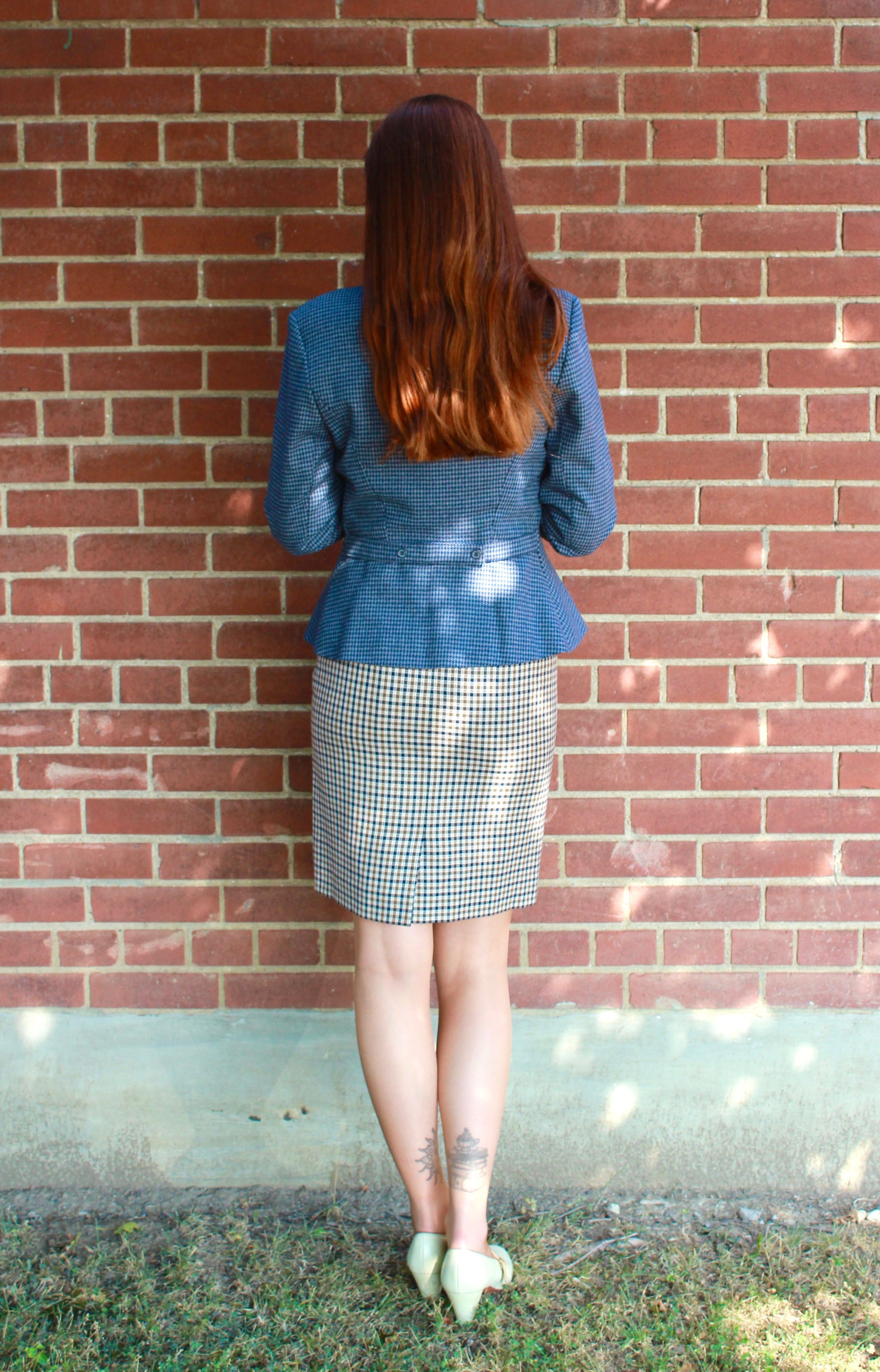 Vintage 90s Brown Check Aquascutum Mini Skirt Medium Doubles