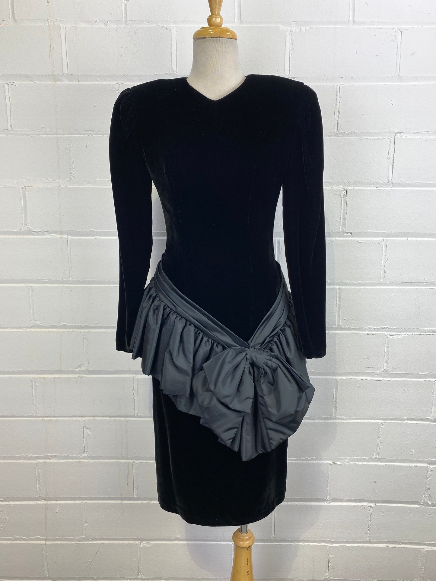 80s black dresses Vintage 1980s Little Black Party Dress Sexy Ruched Chiffon Cocktail