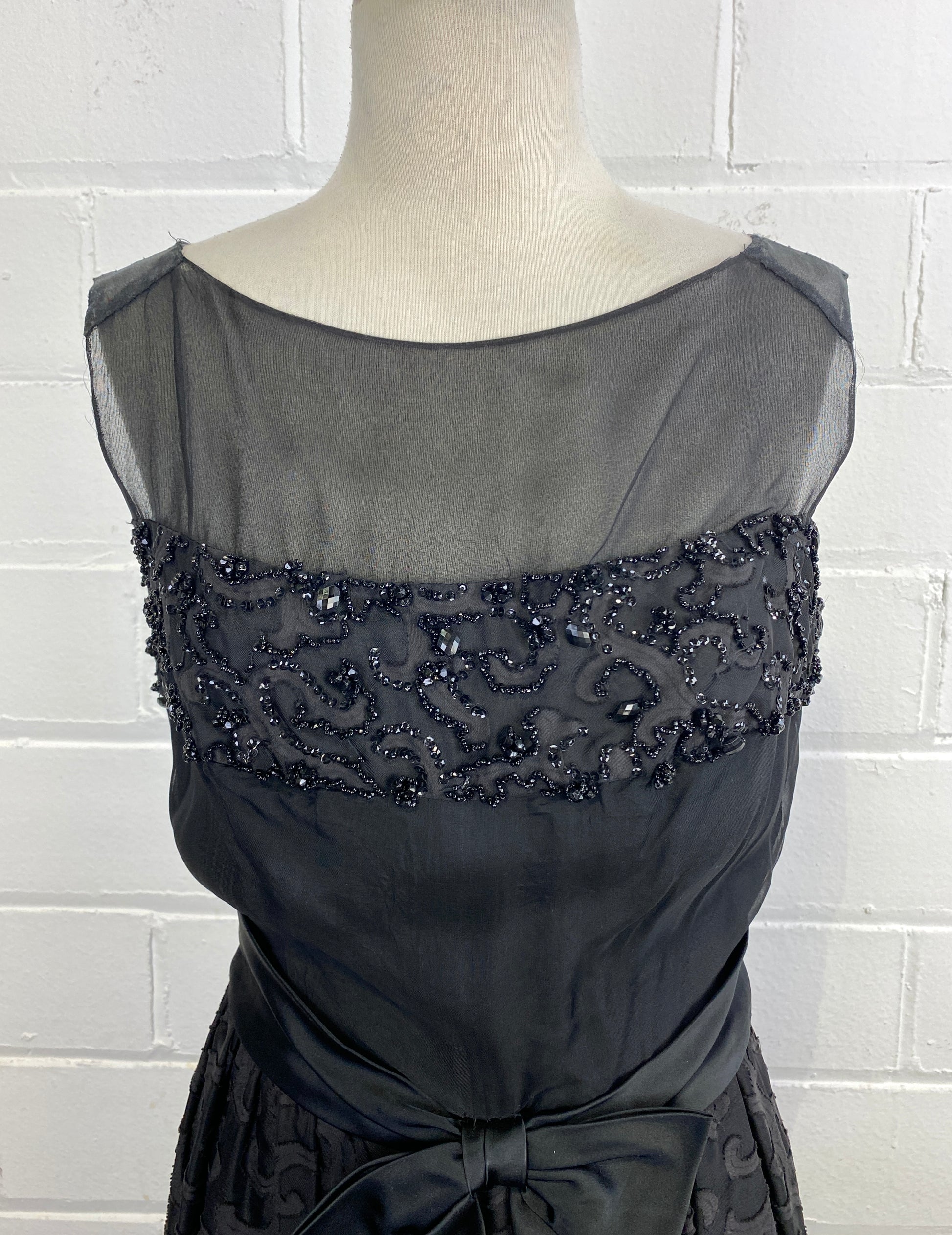 vintage beaded cocktail dress Vintage 1950s Green Beaded Cocktail Dress