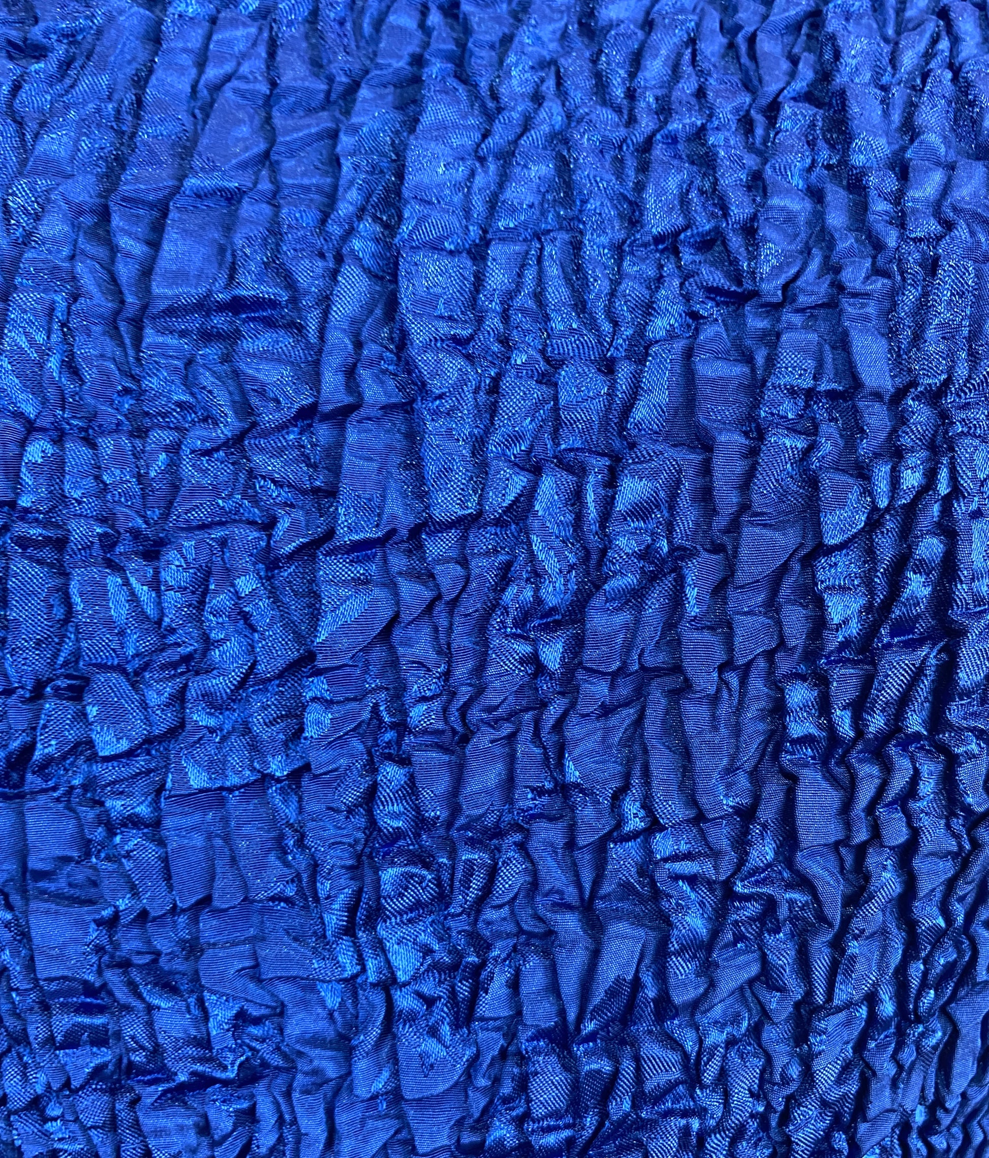 Vintage 1990s Royal Blue Stretchy Shirred Satin Sleeveless Top, L