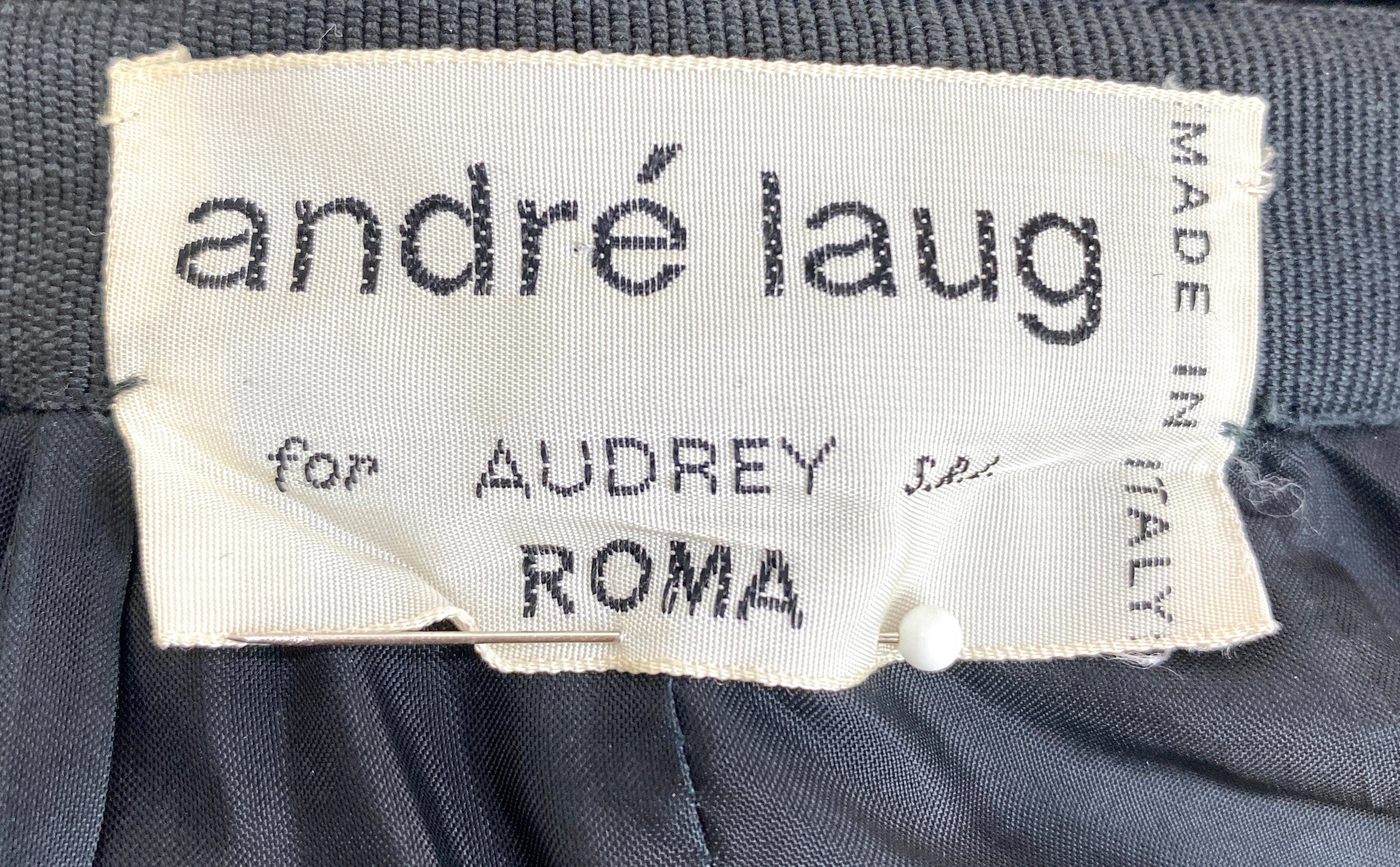 Vintage Black Wool Knit Midi Skirt, André Laug for Audrey Hepburn, W32"