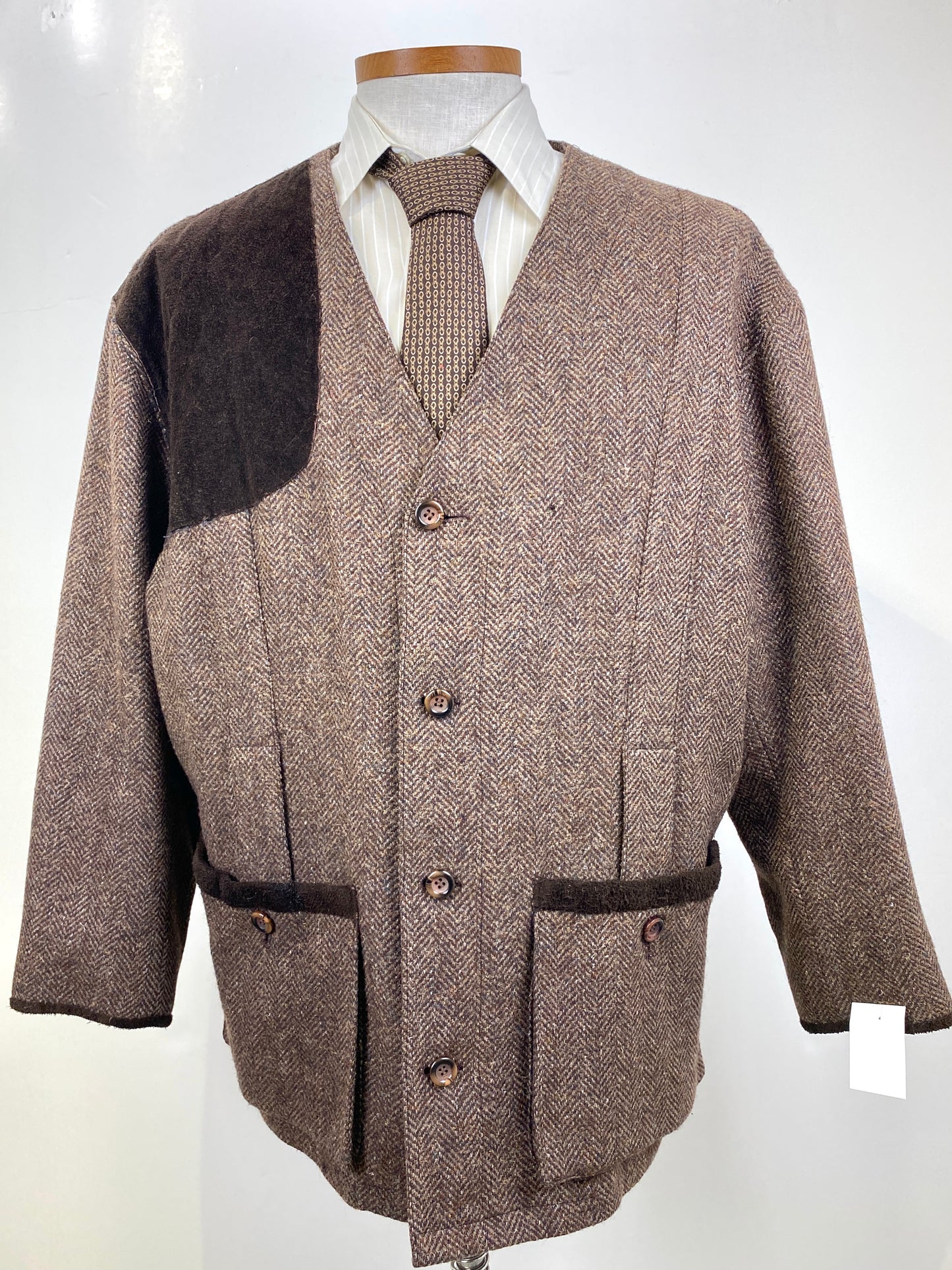 2000s Men's Brown Tweed Hunting Jacket, XL C48