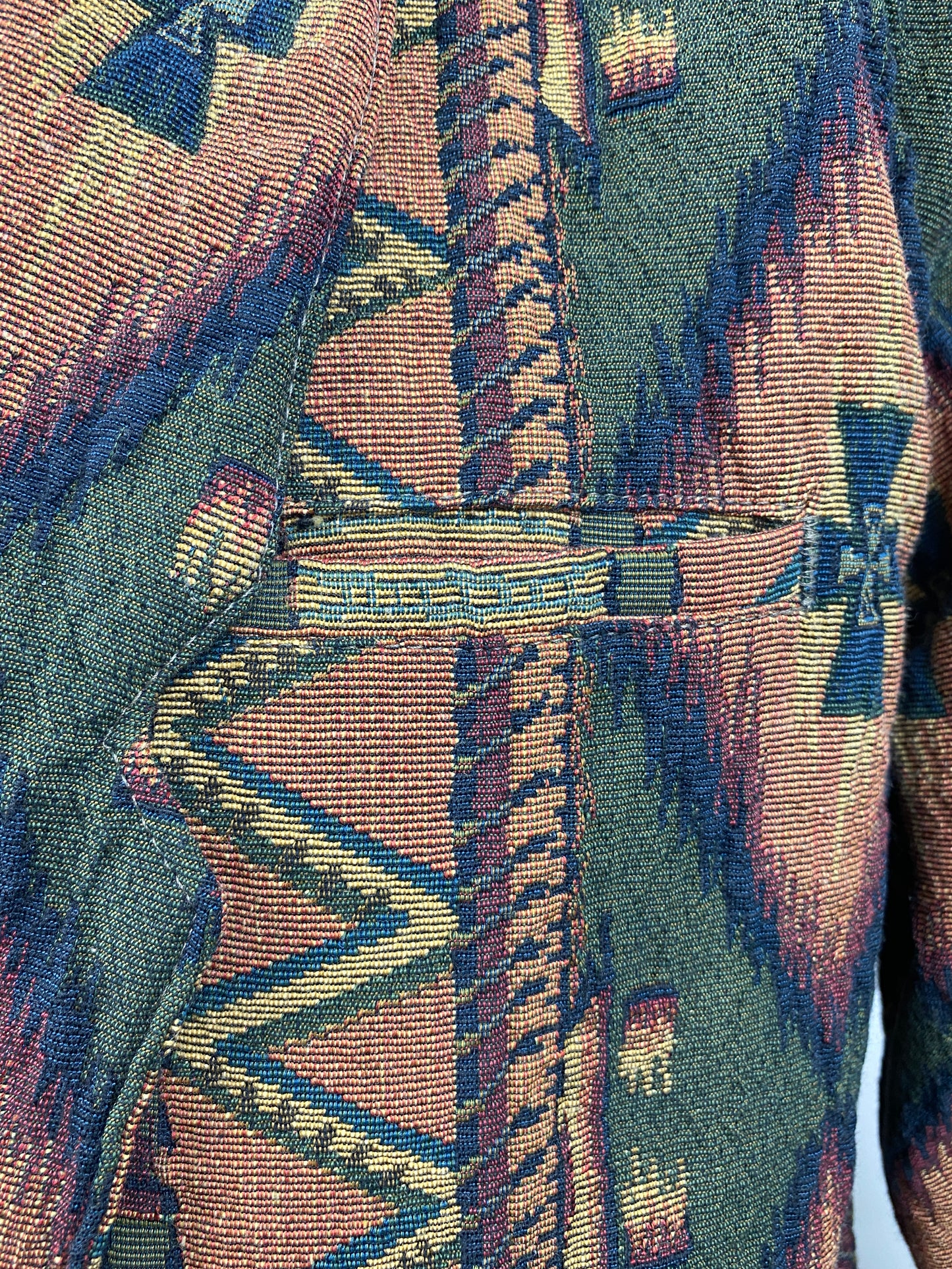 Men's Green Navajo Pattern Fashion Blazer, Upholstery Jacket, Emanuel Ravelli, C44