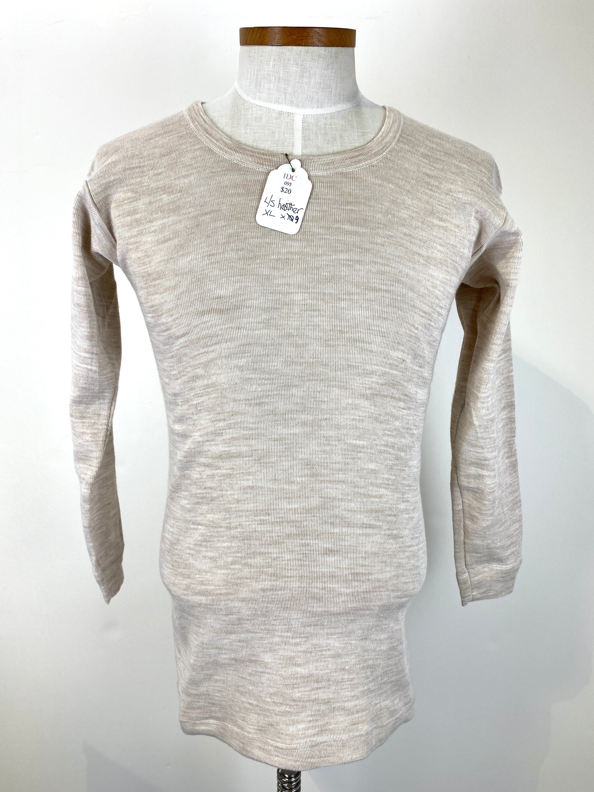 Vintage 1980s Deadstock Heather Long-Sleeve Knit T-Shirt, NOS