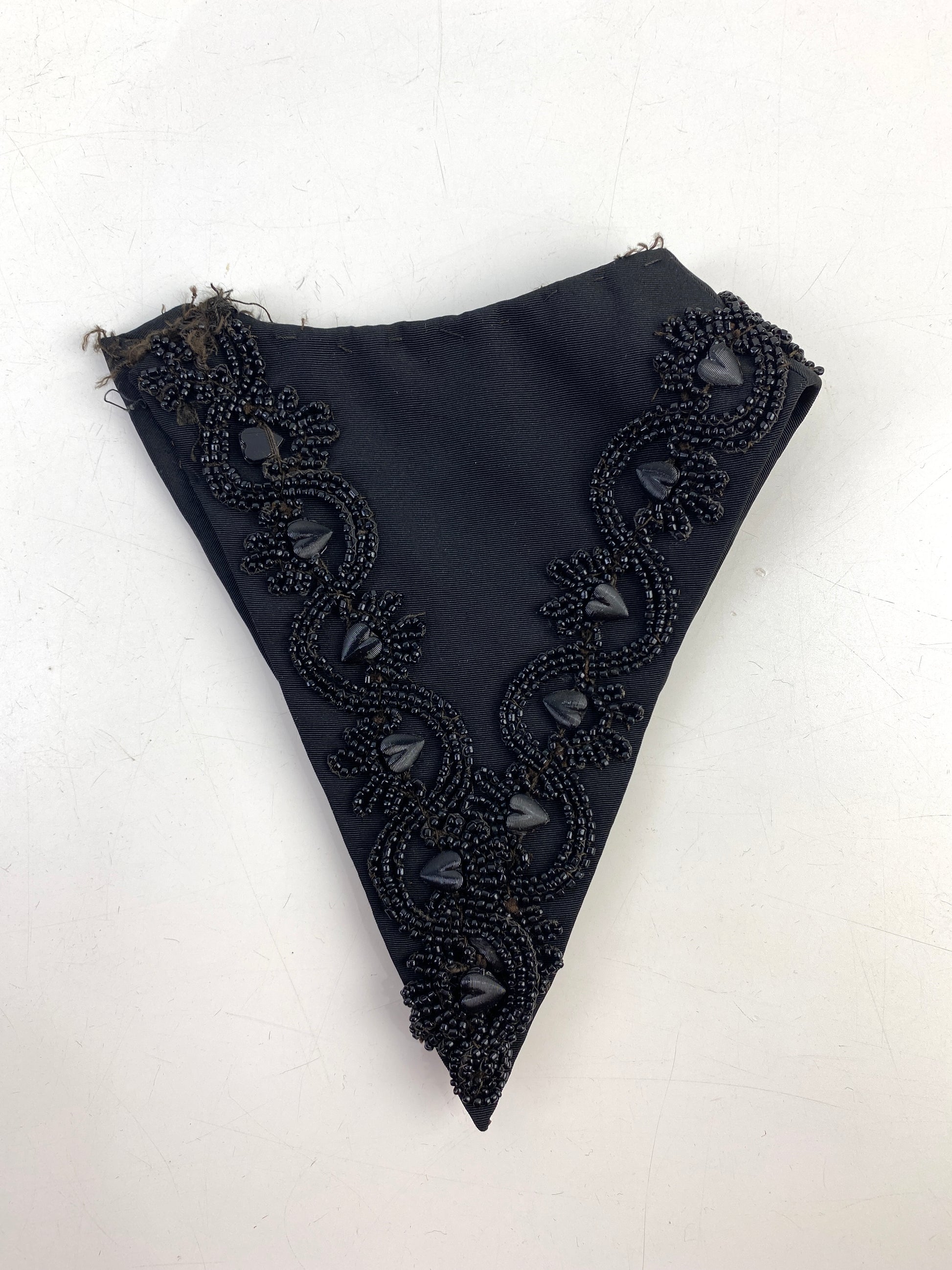 Antique Victorian Black Beaded Angular Cuffs