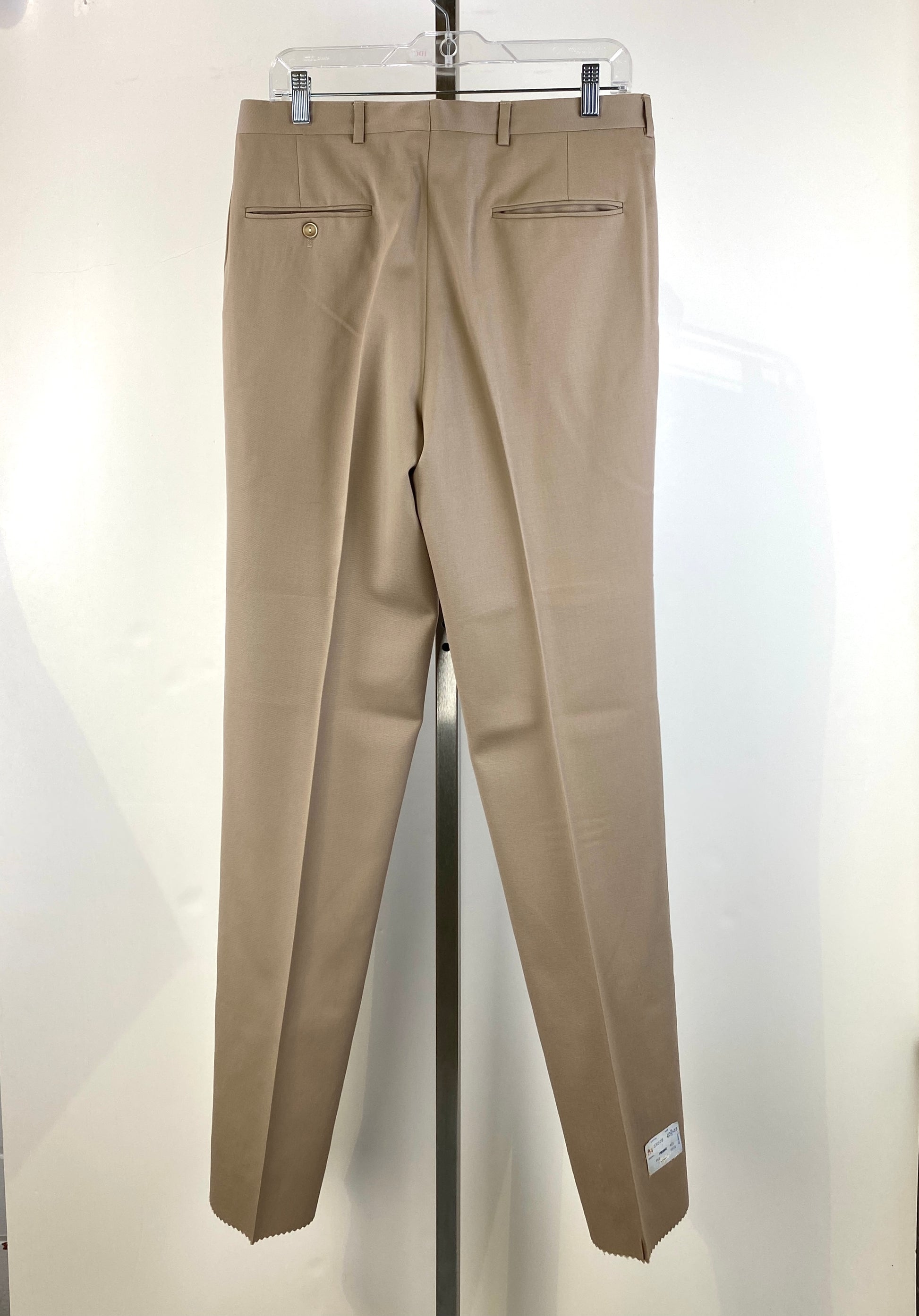 Vintage 1970s Deadstock Straight Wool Trousers, Men's Tan Slacks, NOS