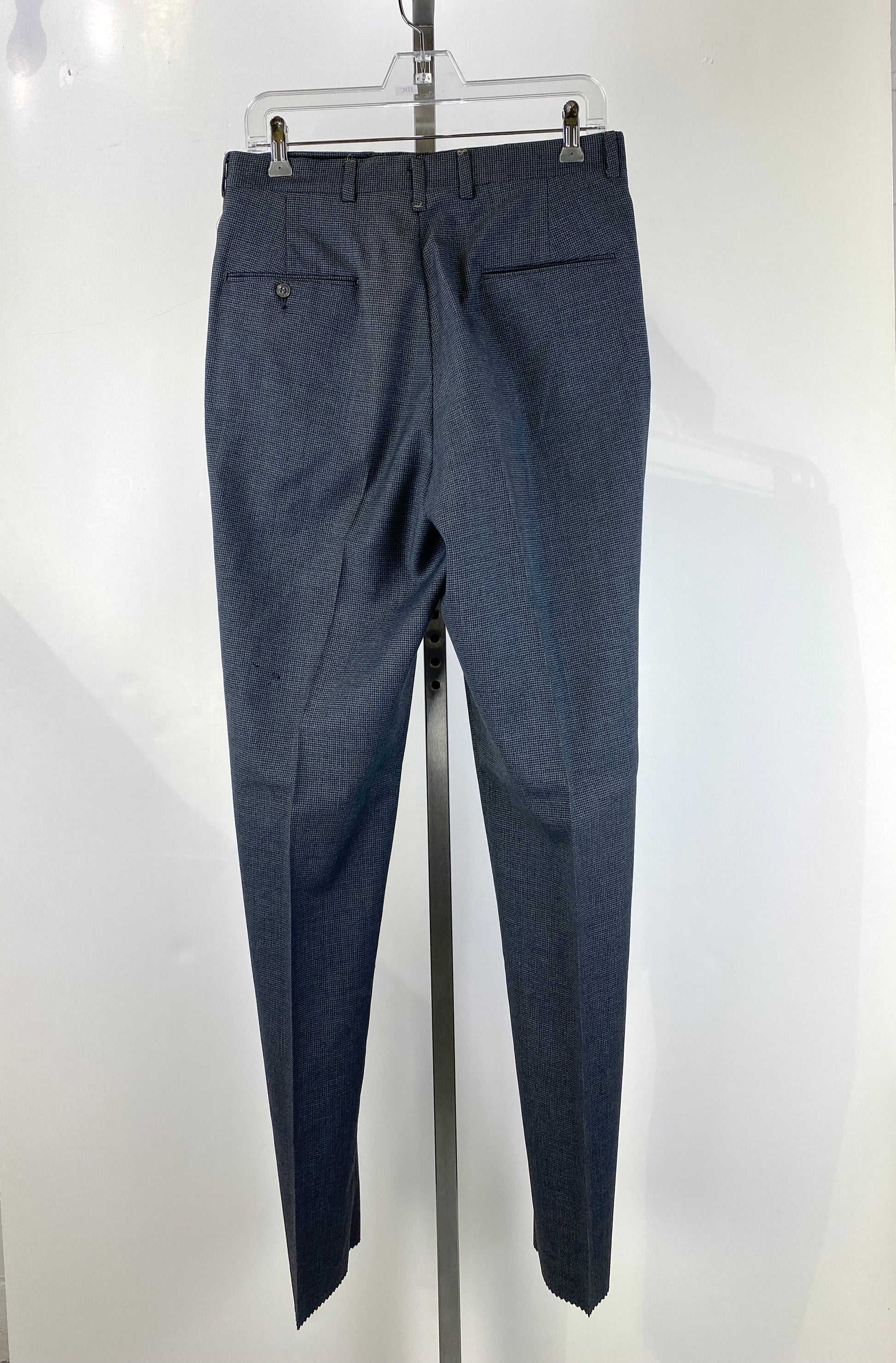 Vintage 1960s Deadstock Grey Straight-Leg Slacks, Men's Wool Check Trousers, NOS